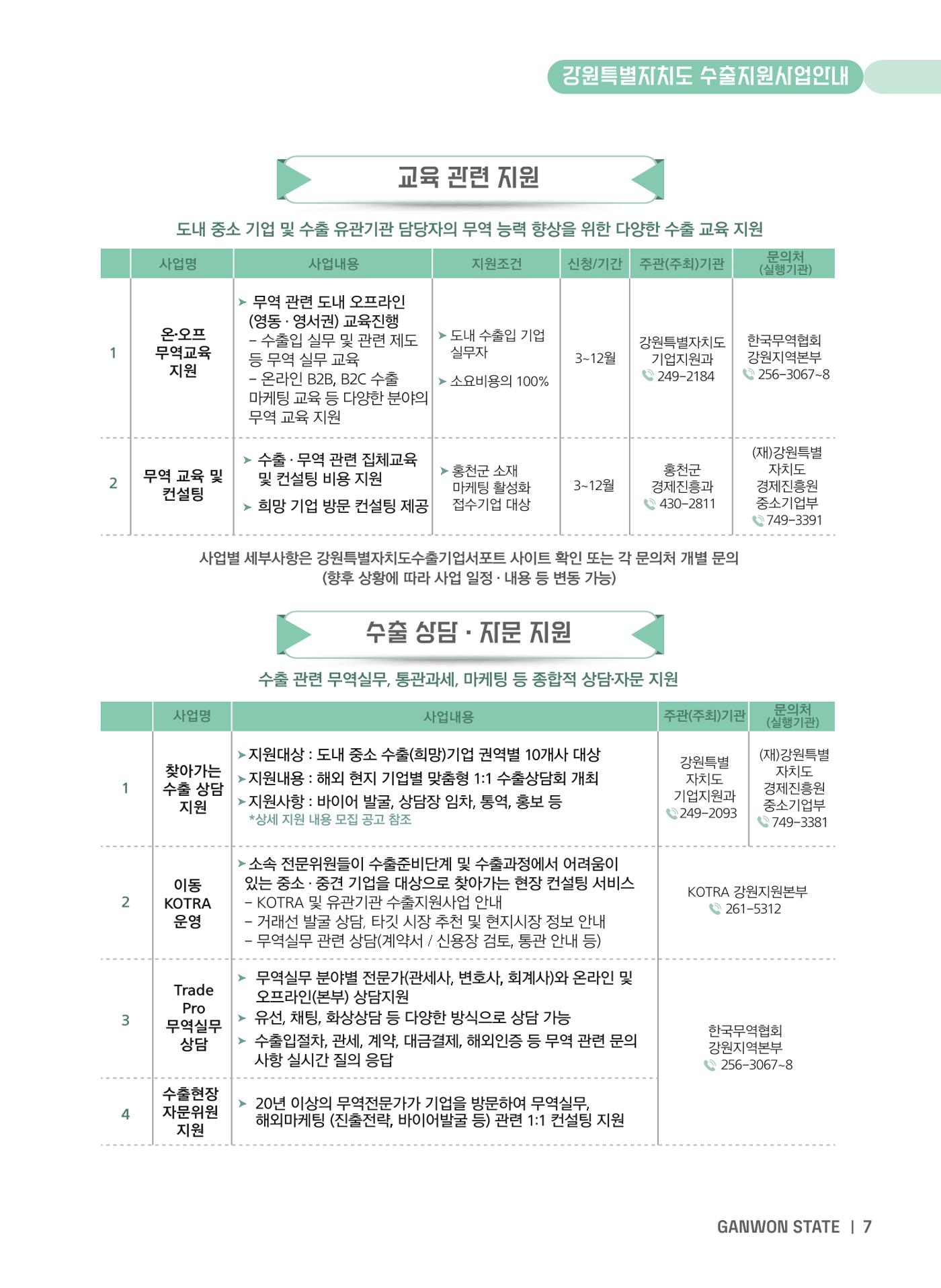 2025 강원특별자치도 수출지원사업 안내 7p