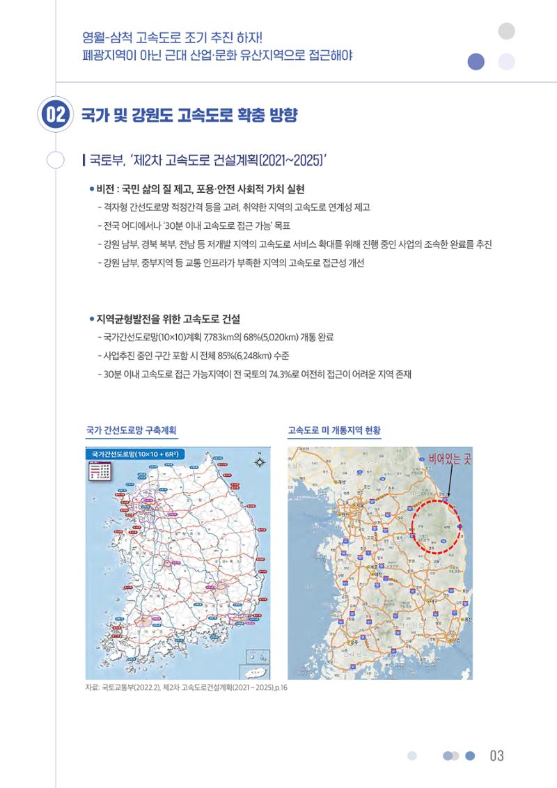 영월-삼척 고속도로 조기 추진 하자 4페이지