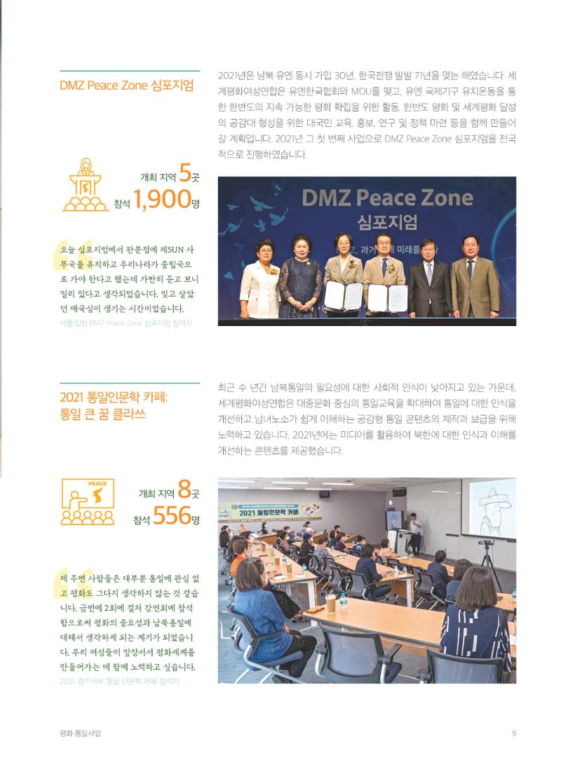 2021 세계평화여성연합 연차보고서 10페이지