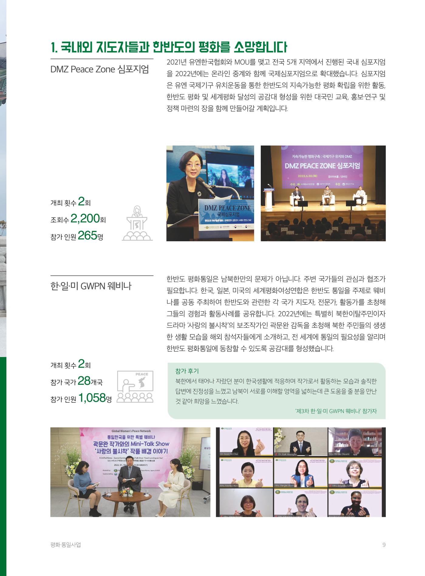 2022 세계평화여성연합 연차보고서 10페이지