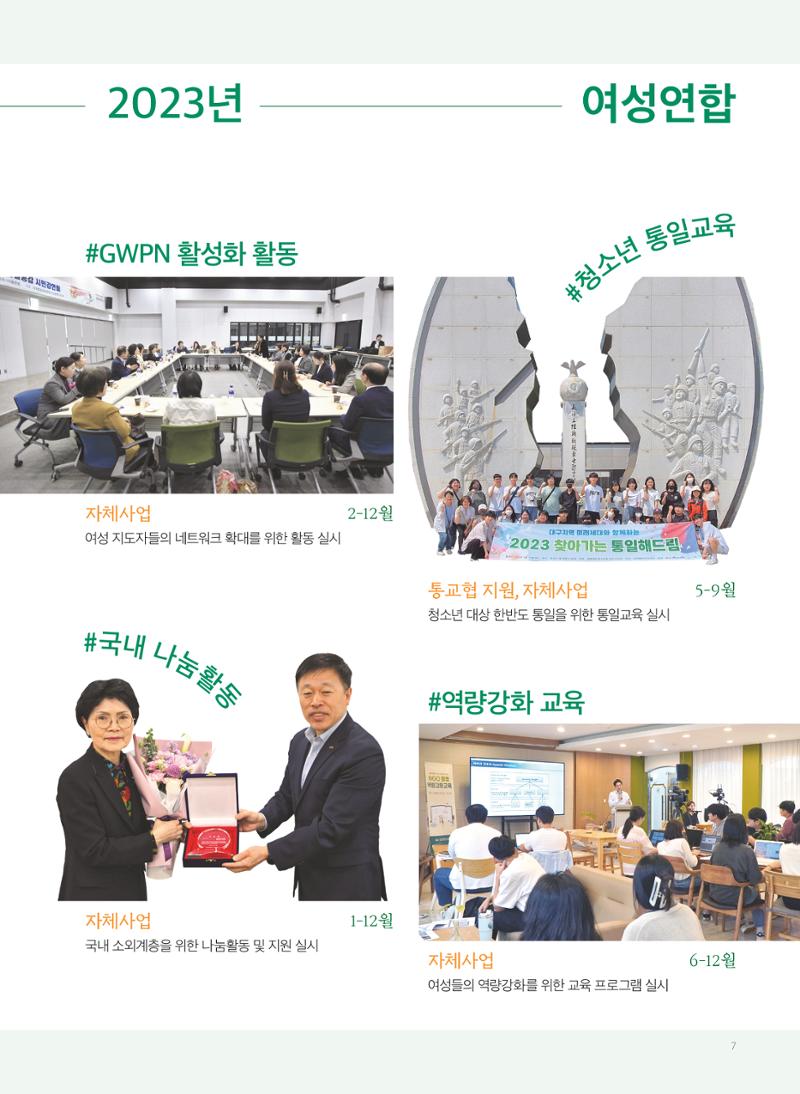 2023 세계평화여성연합 연차보고서 8페이지