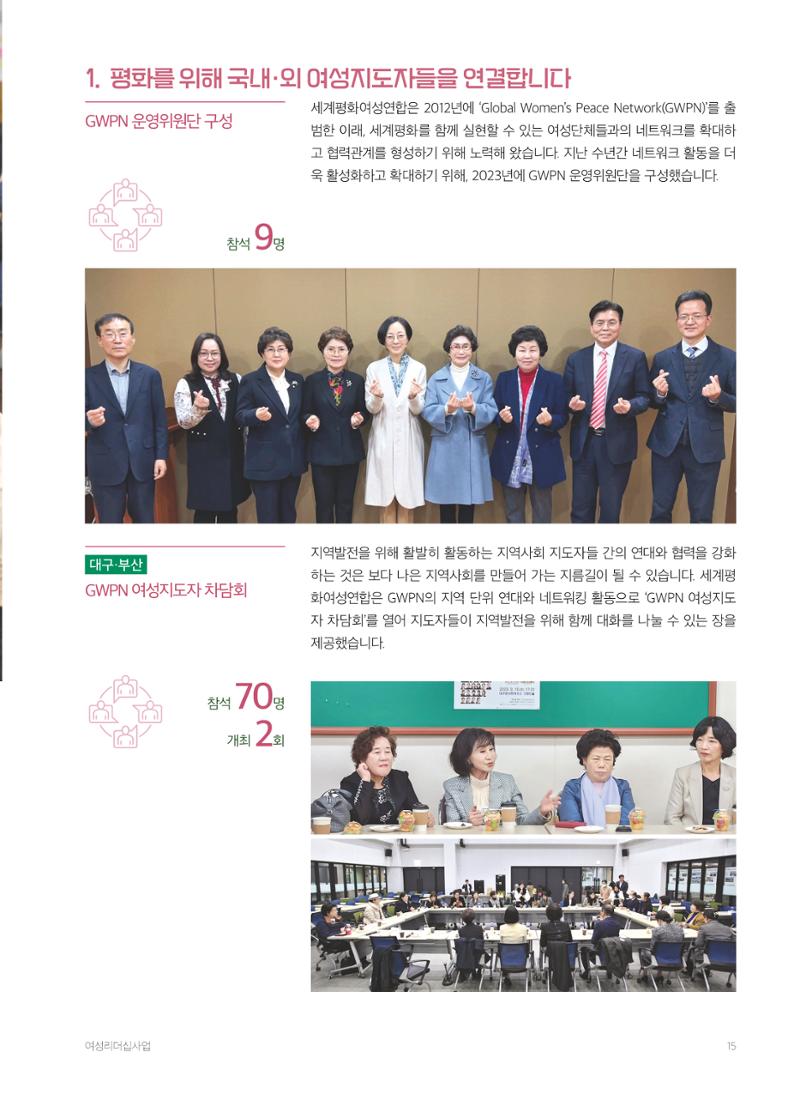 2023 세계평화여성연합 연차보고서 16페이지
