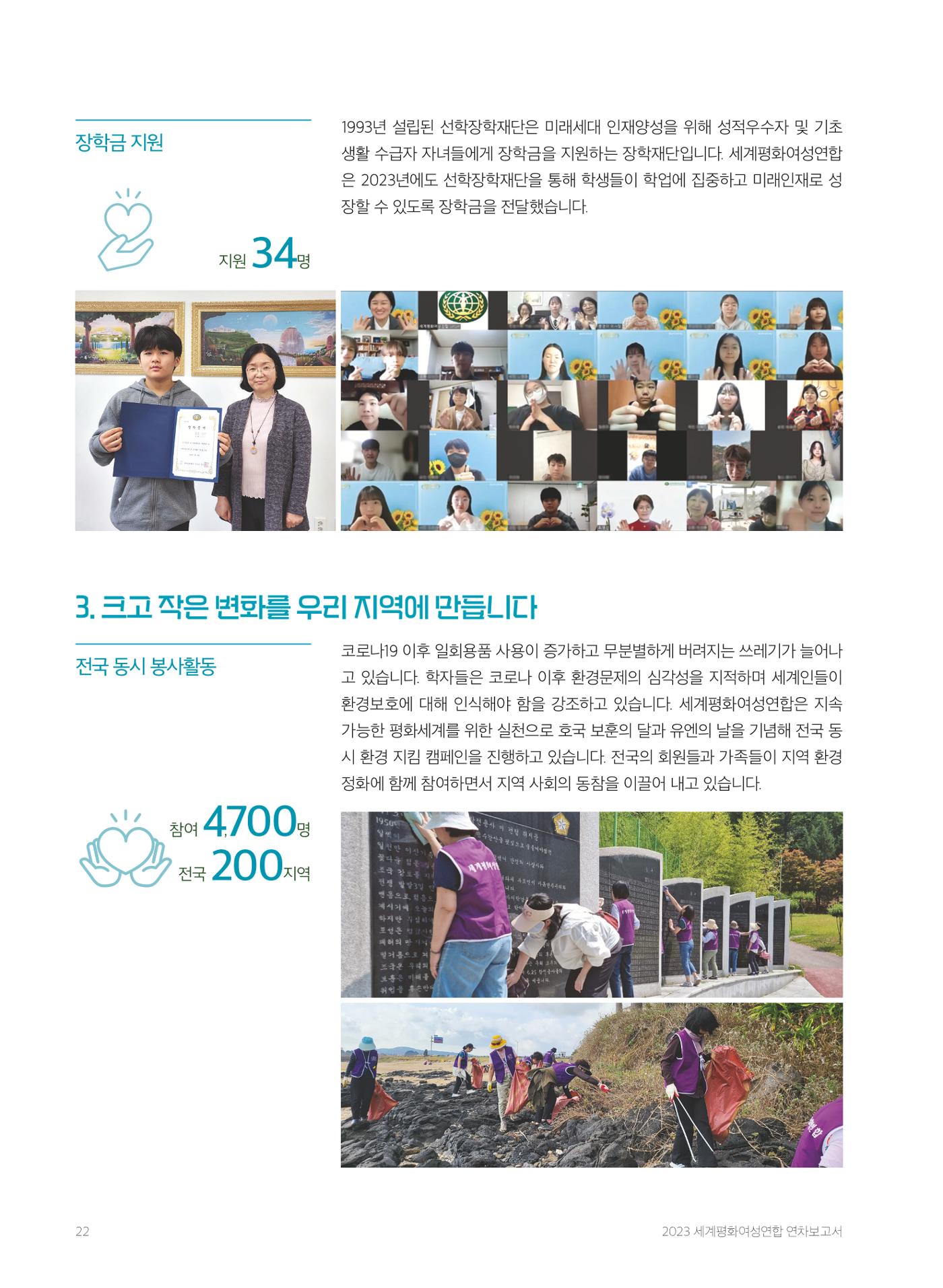 2023 세계평화여성연합 연차보고서 23페이지