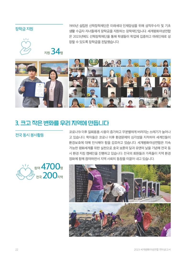 2023 세계평화여성연합 연차보고서 23페이지