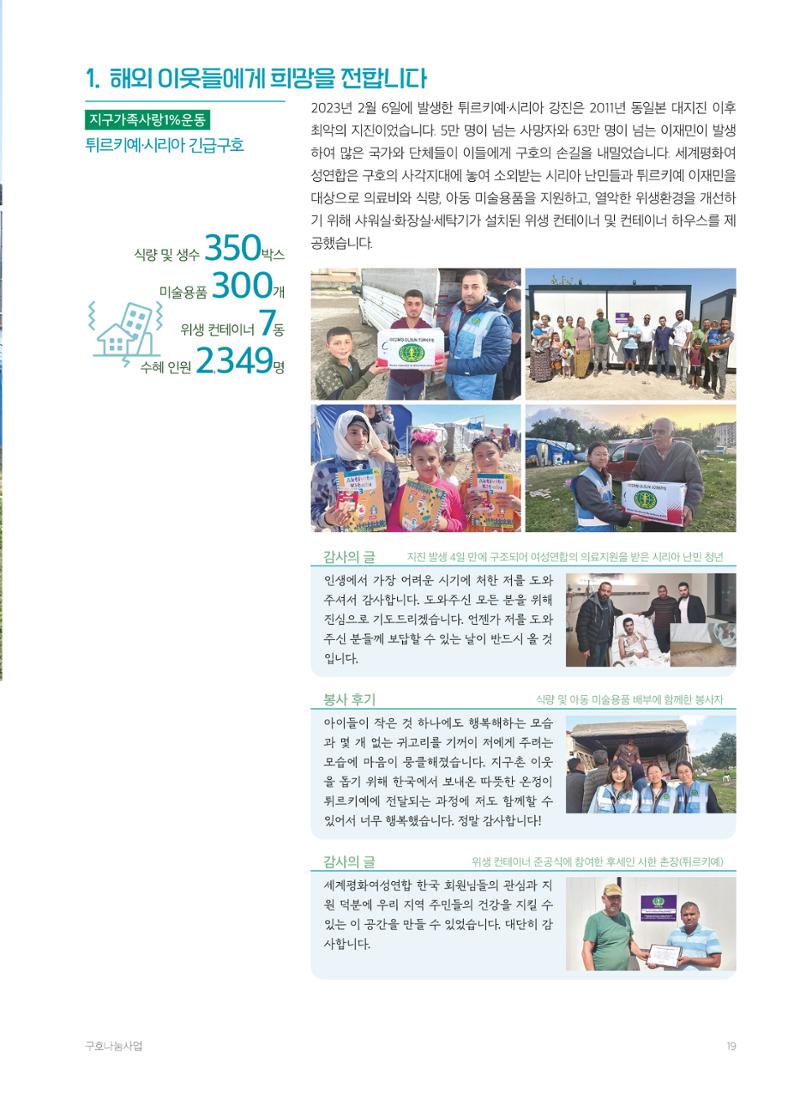 2023 세계평화여성연합 연차보고서 20페이지