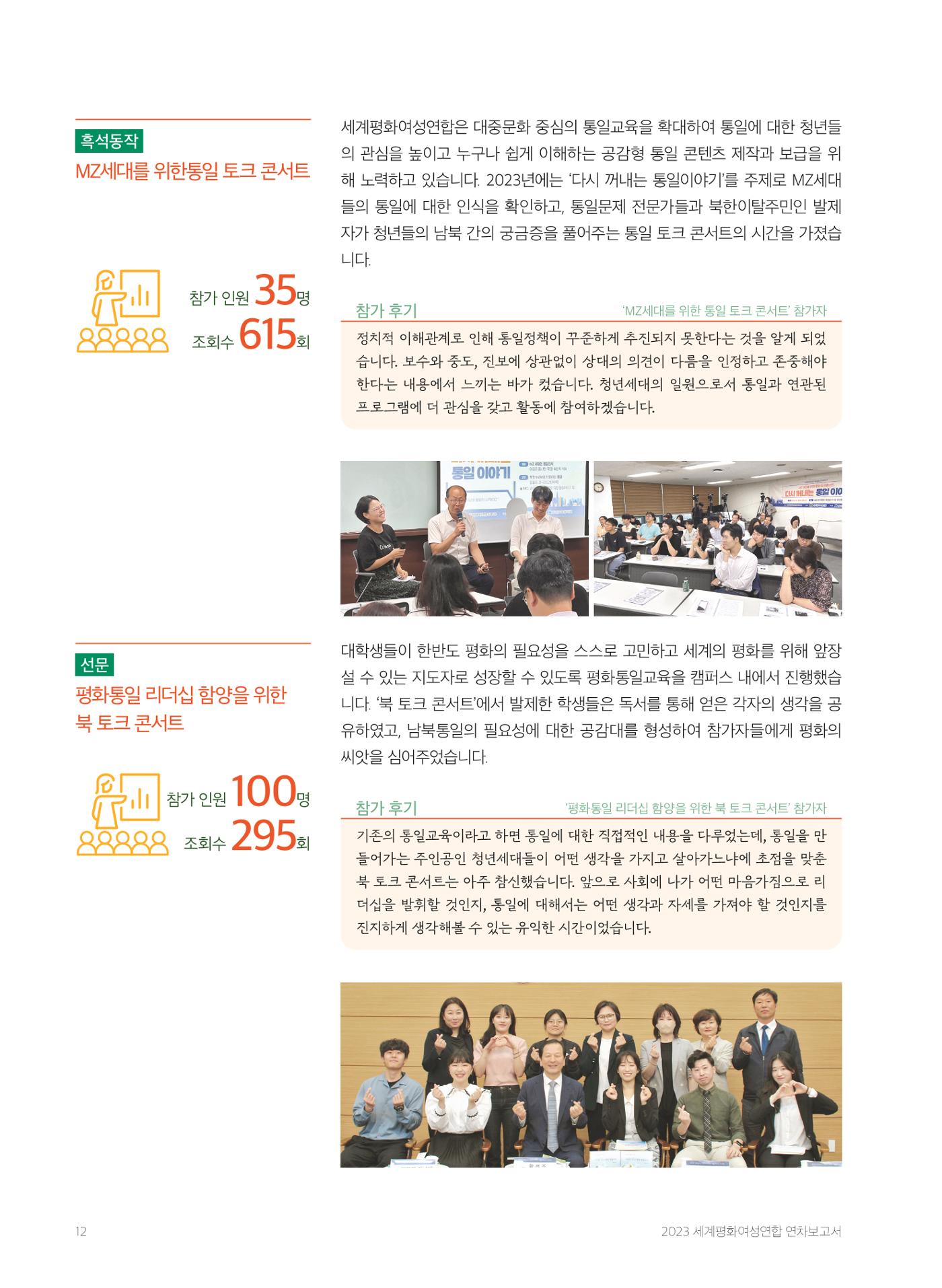 2023 세계평화여성연합 연차보고서 13페이지