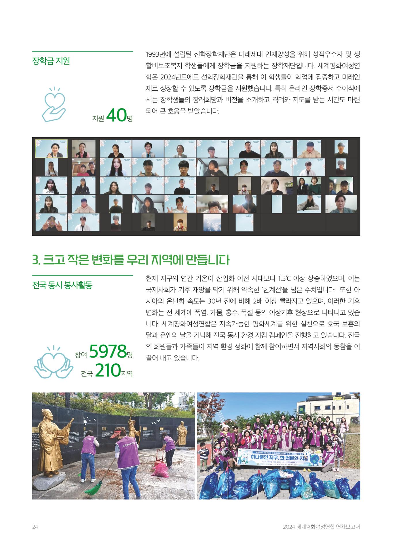 2024 세계평화여성연합 연차보고서 25페이지