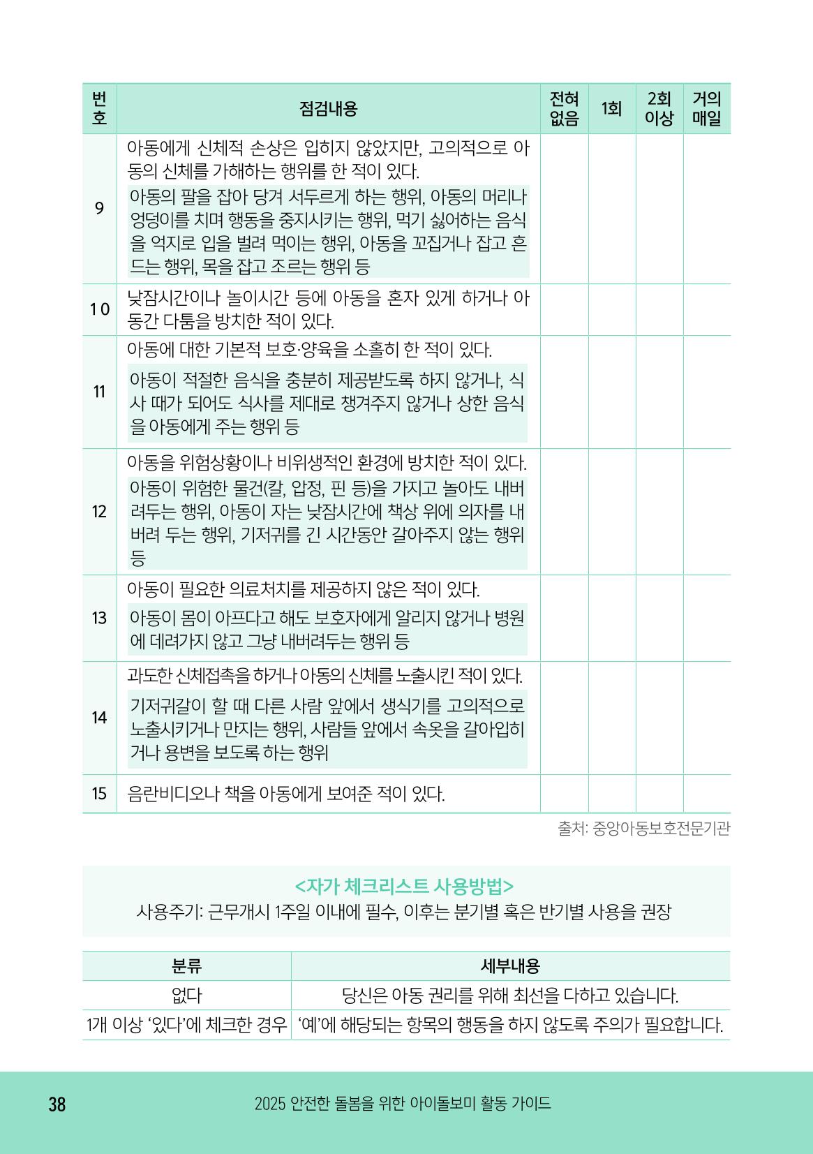 2025 아이돌보미 활동 가이드 40페이지