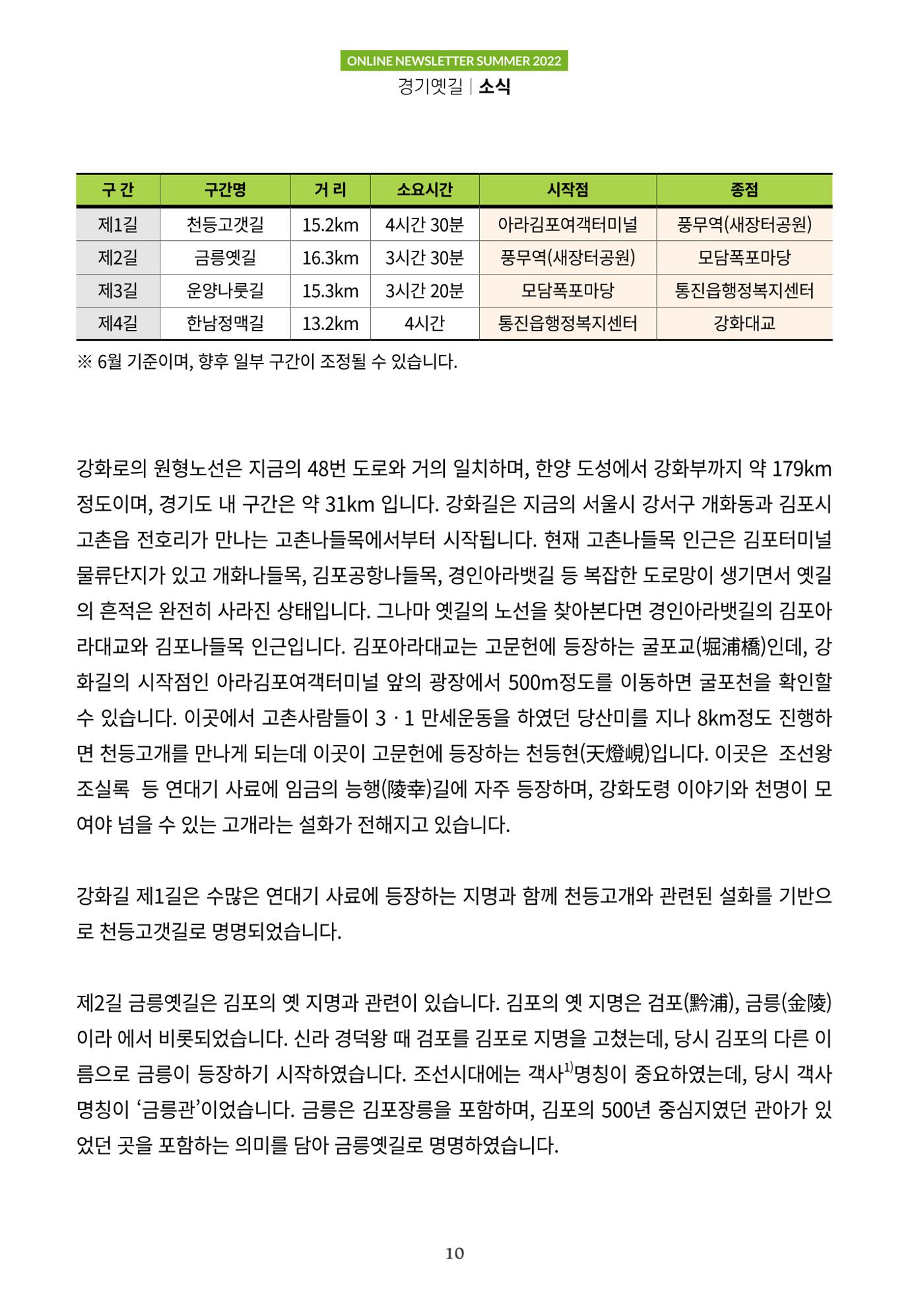 경기옛길 소식지 2022 여름호 10페이지