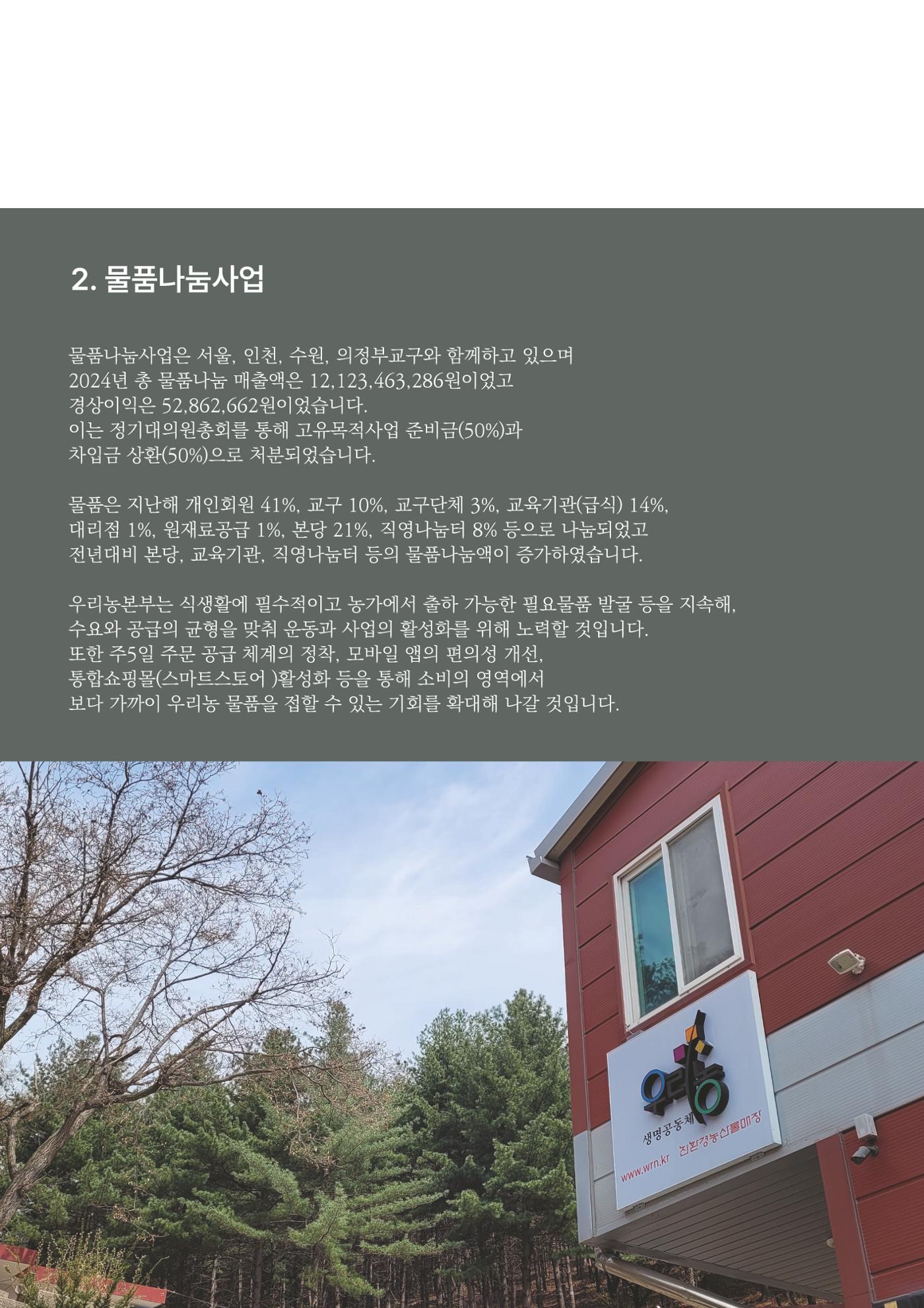천주교 서울대교구 우리농촌살리기운동본부 2024년 연차보고서 14페이지
