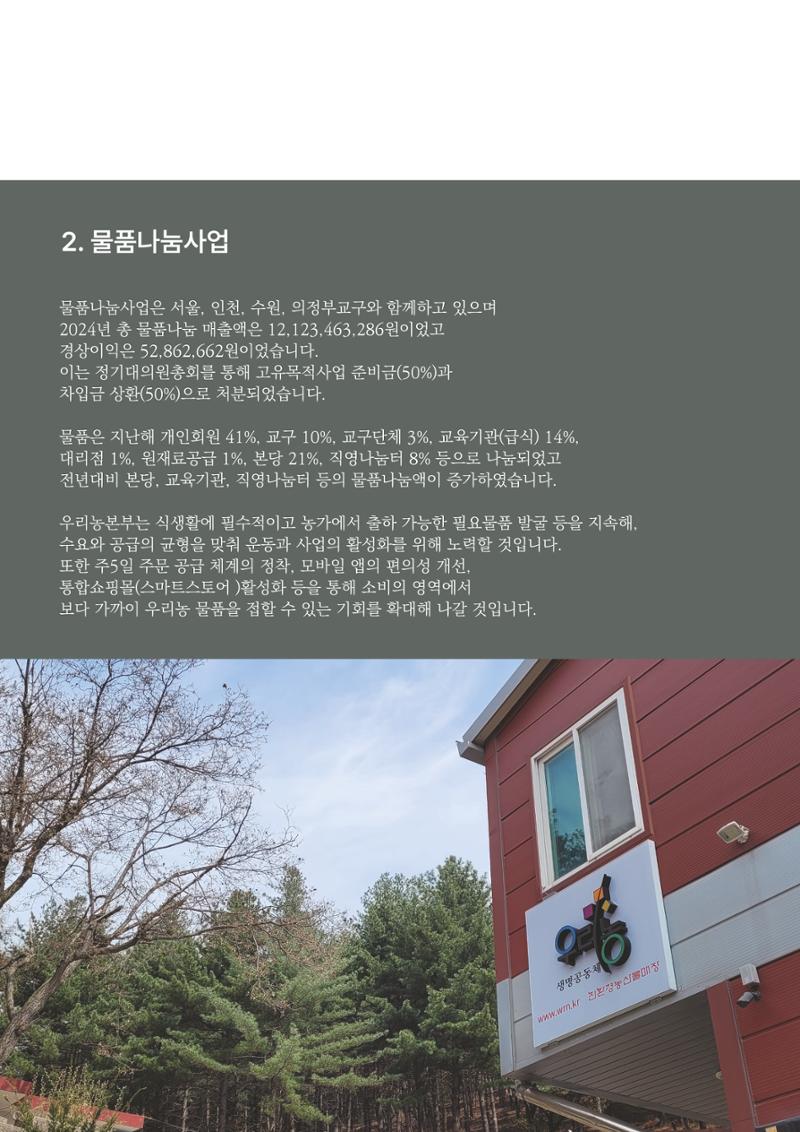 천주교 서울대교구 우리농촌살리기운동본부 2024년 연차보고서 14페이지