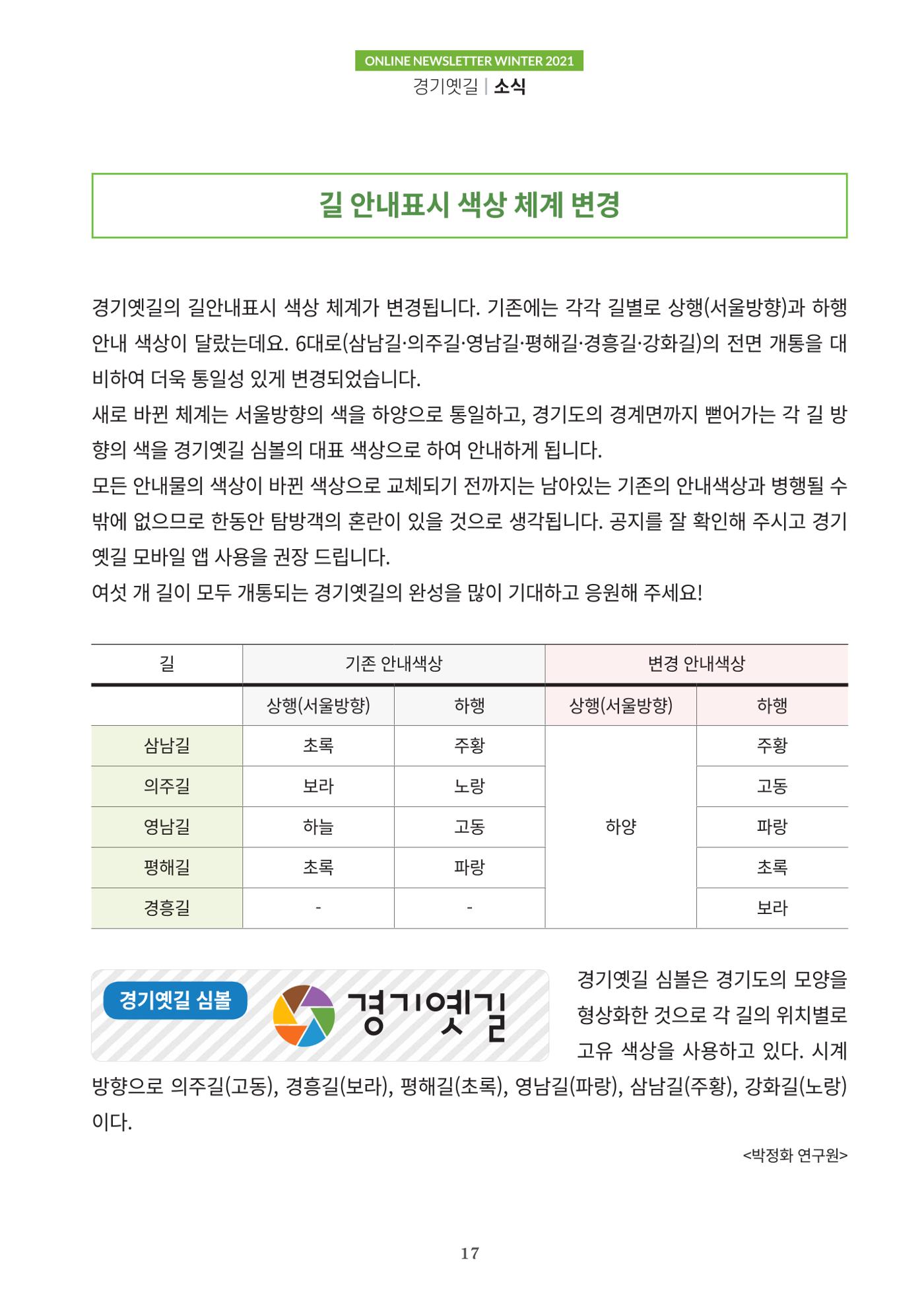 경기옛길 소식지 2021 겨울호 17페이지