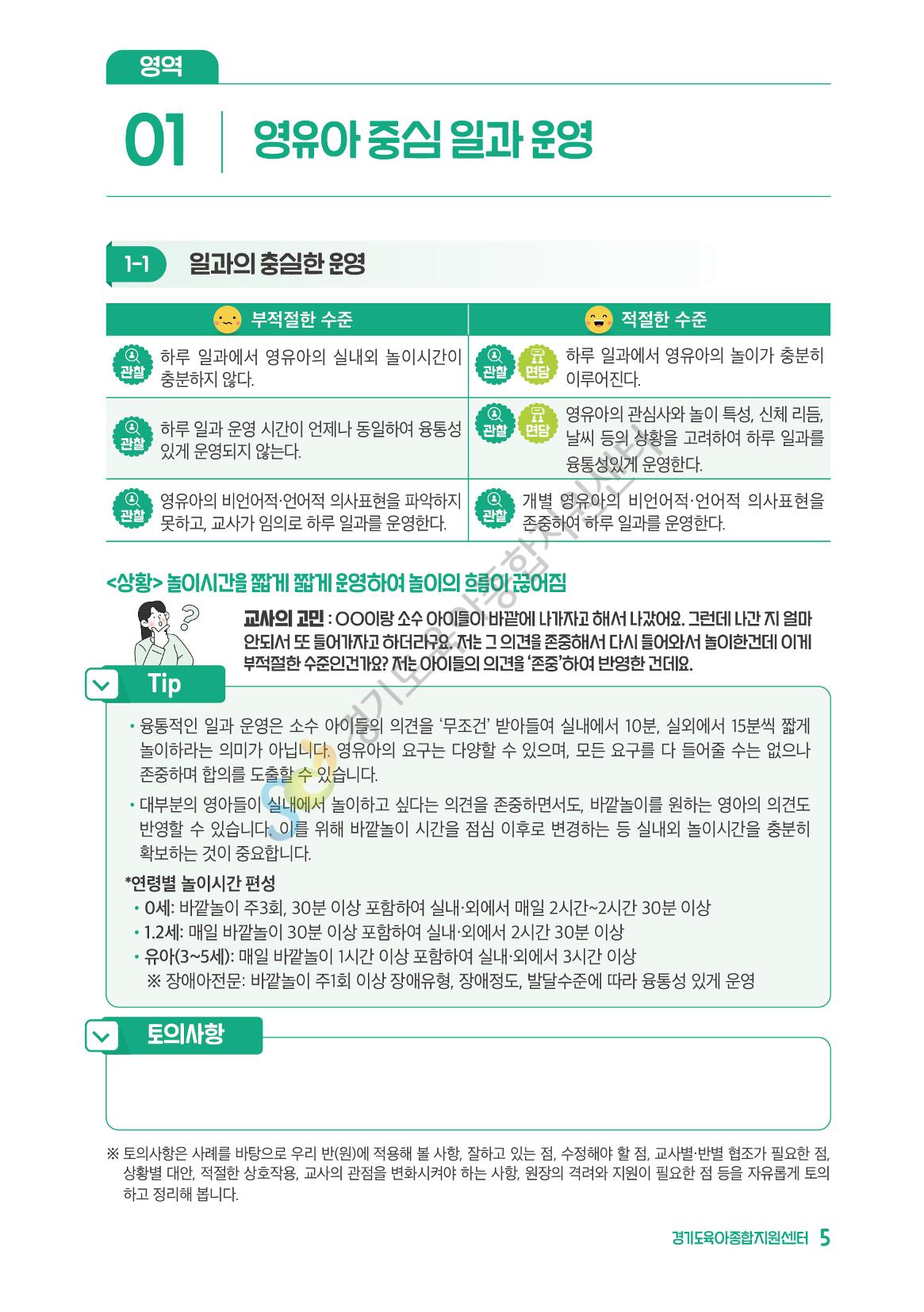 상황으로 이해하는 어린이집 일과 운영과 상호작용 6페이지