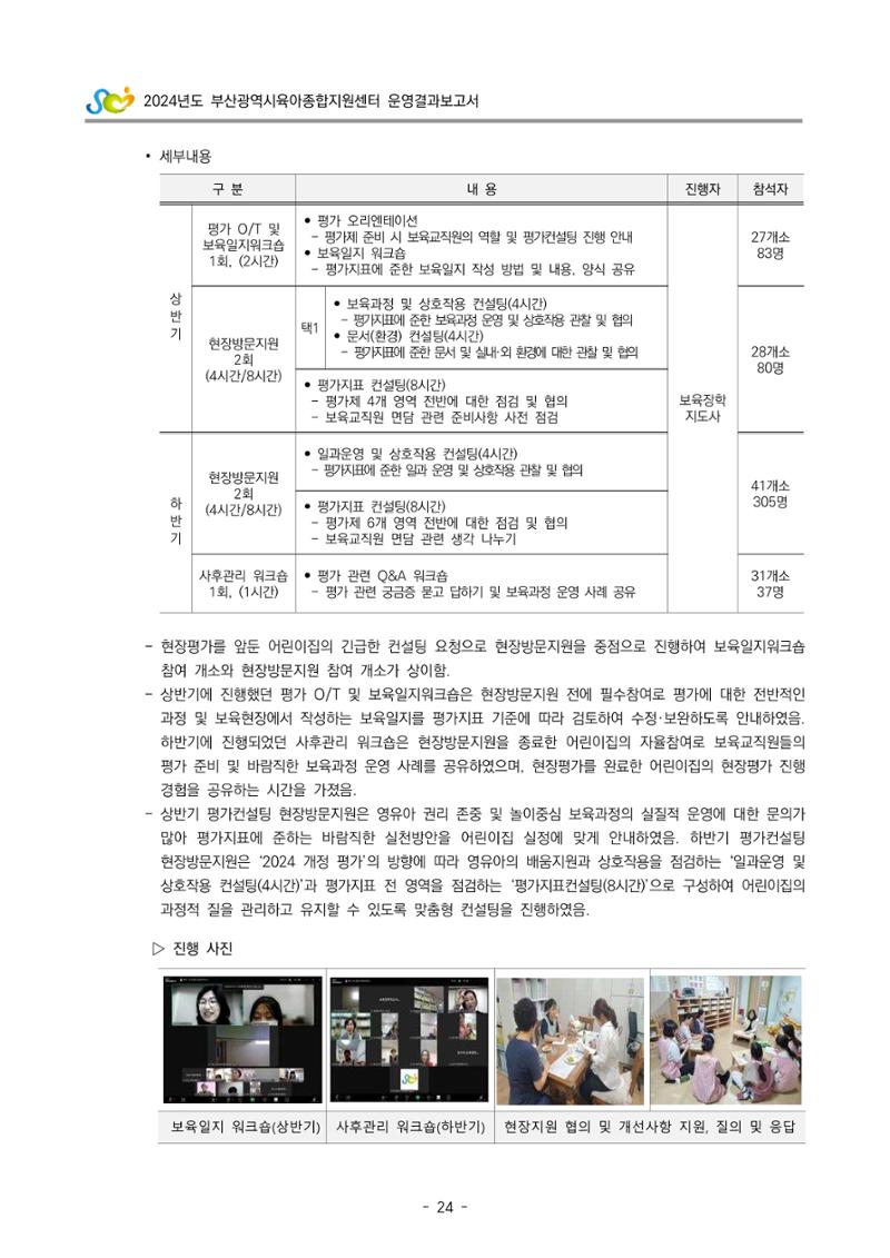 2024년도 부산광역시육아종합지원센터 운영결과보고서 26페이지
