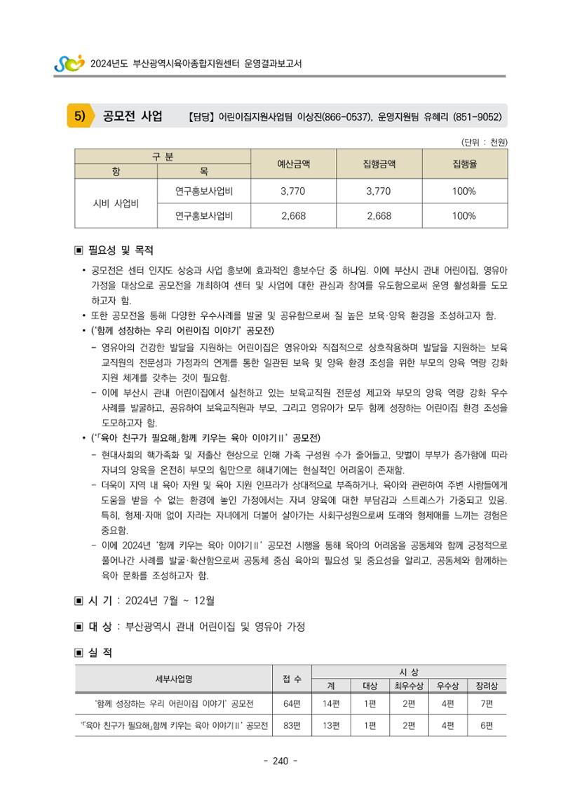 2024년도 부산광역시육아종합지원센터 운영결과보고서 242페이지