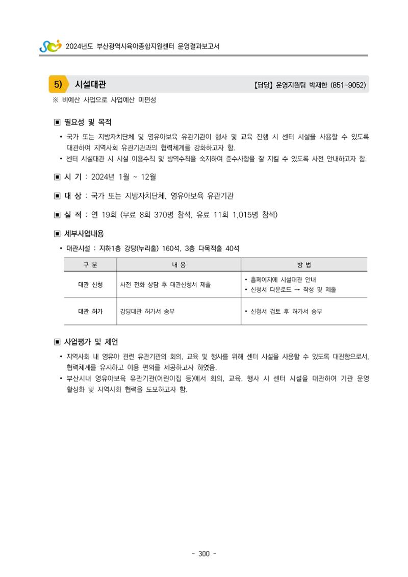 2024년도 부산광역시육아종합지원센터 운영결과보고서 302페이지