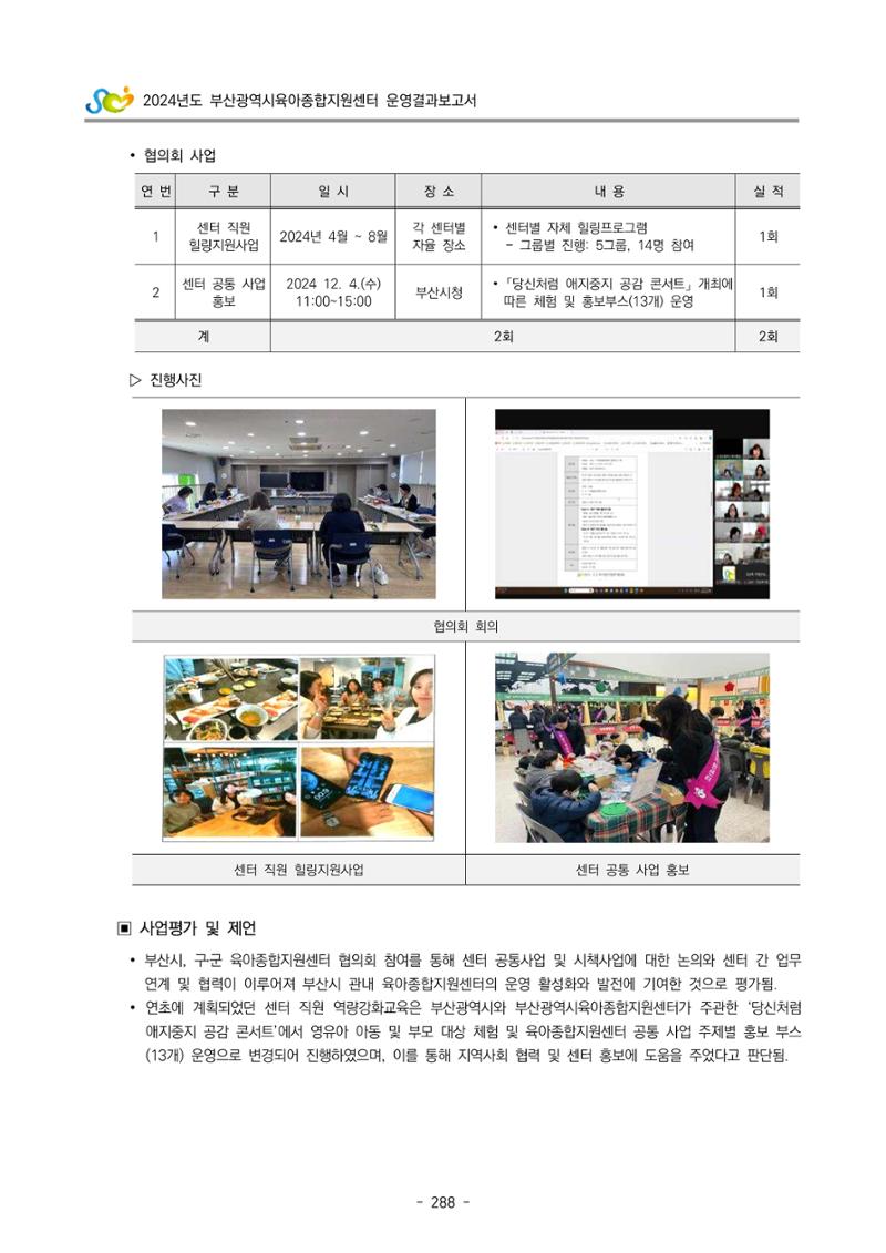 2024년도 부산광역시육아종합지원센터 운영결과보고서 290페이지