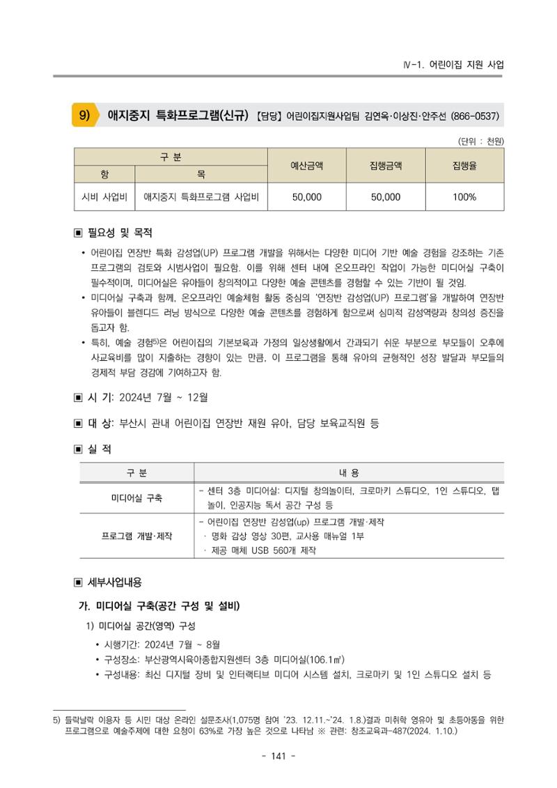 2024년도 부산광역시육아종합지원센터 운영결과보고서 143페이지