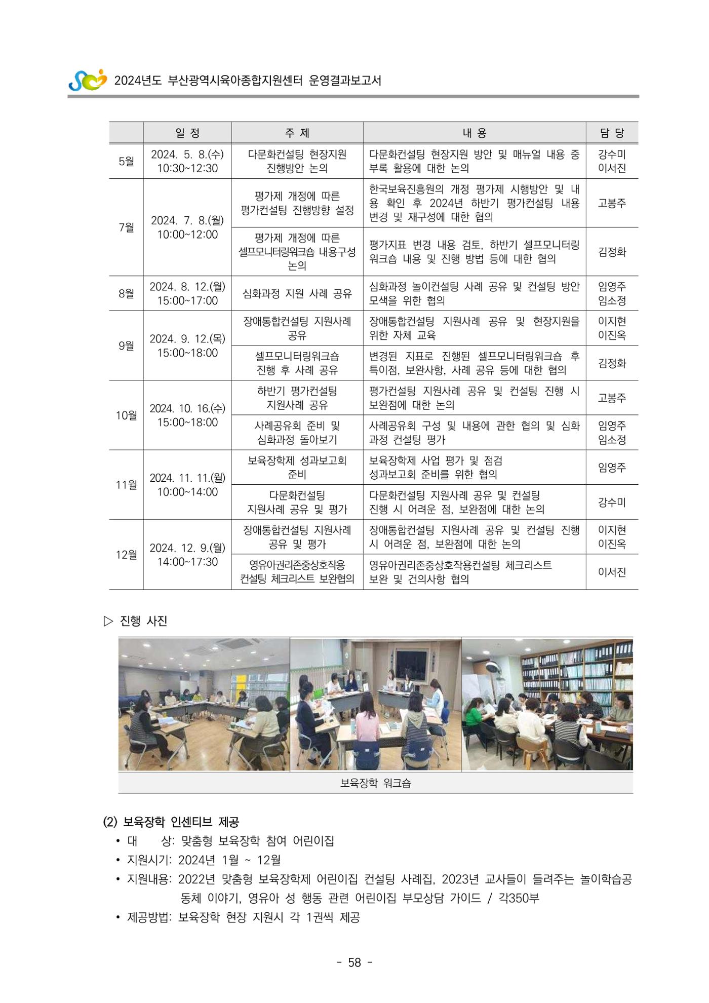 2024년도 부산광역시육아종합지원센터 운영결과보고서 60페이지