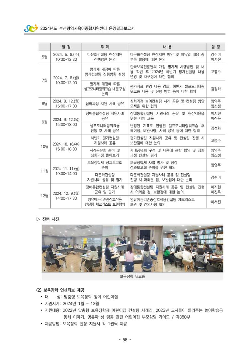 2024년도 부산광역시육아종합지원센터 운영결과보고서 60페이지