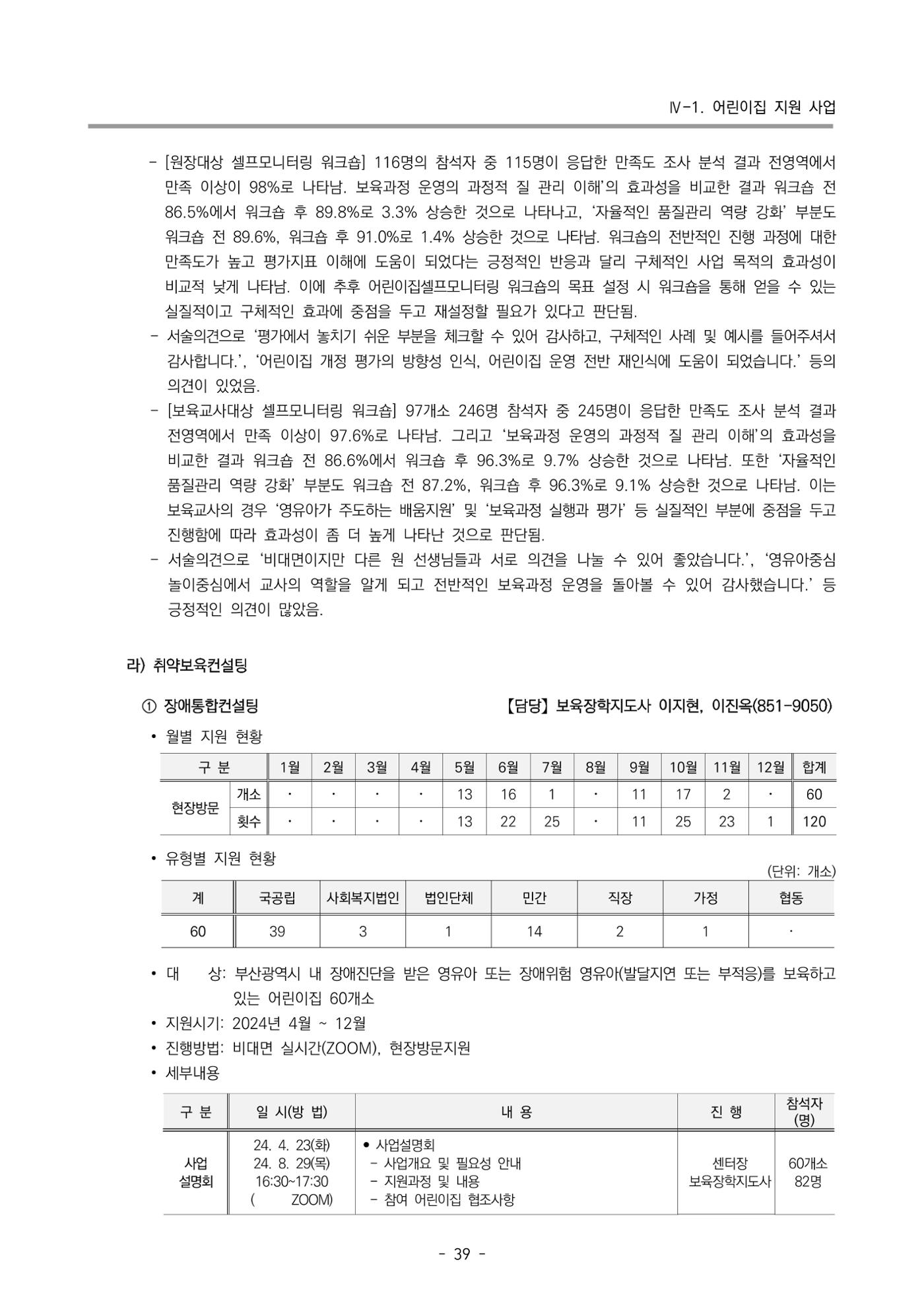 2024년도 부산광역시육아종합지원센터 운영결과보고서 41페이지