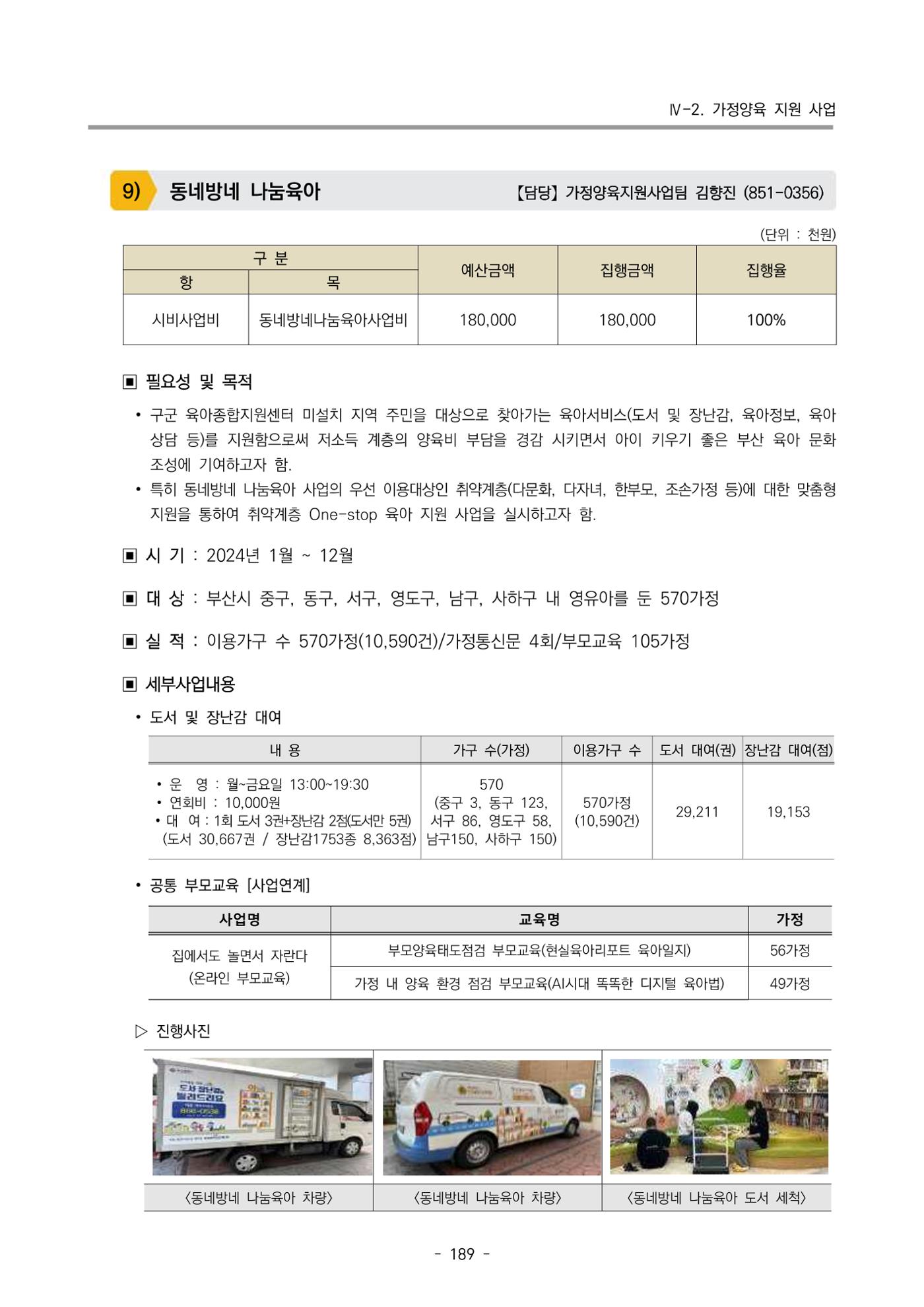 2024년도 부산광역시육아종합지원센터 운영결과보고서 191페이지