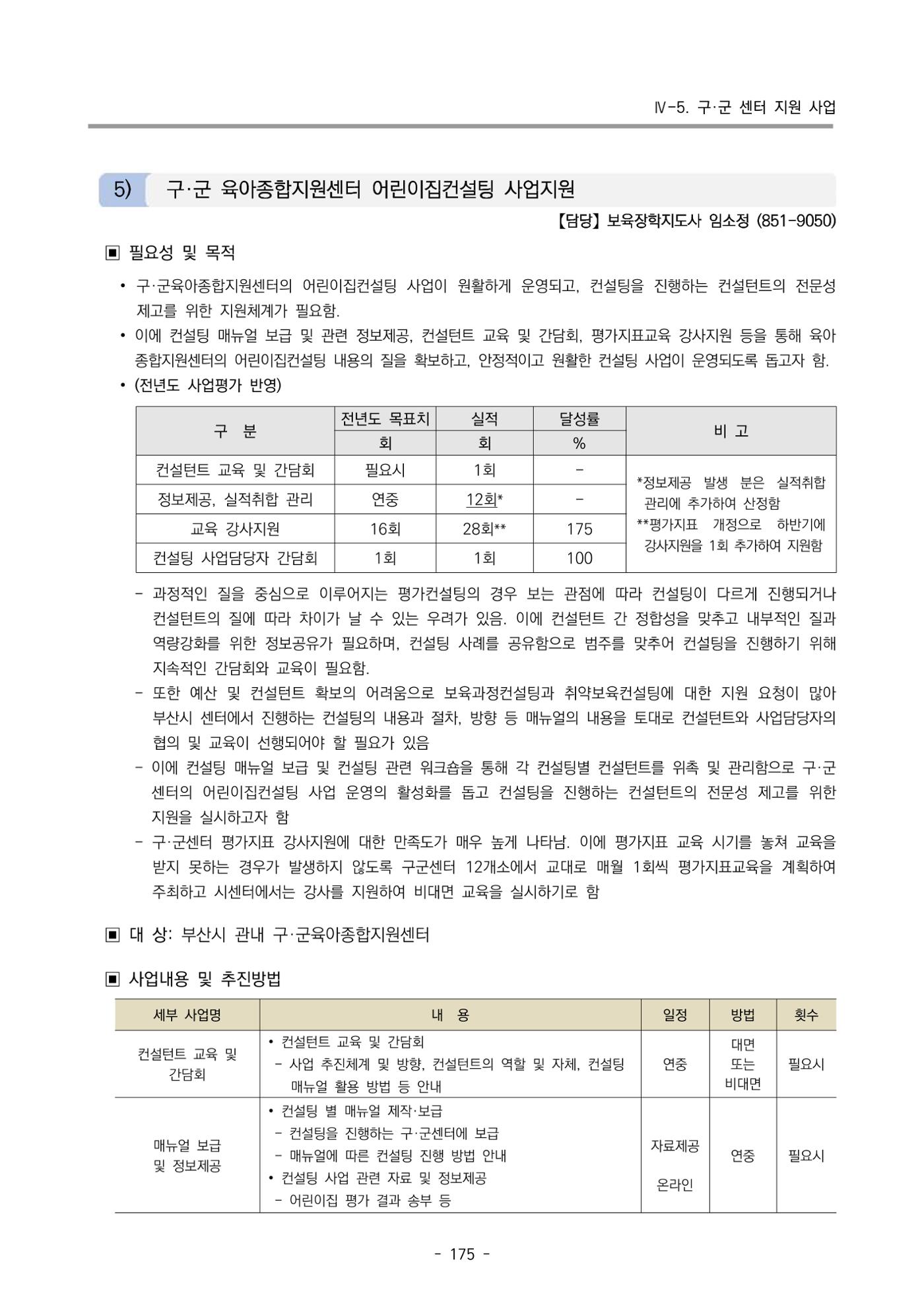 2025년도 부산광역시육아종합지원센터 변경사업계획(안) 177페이지