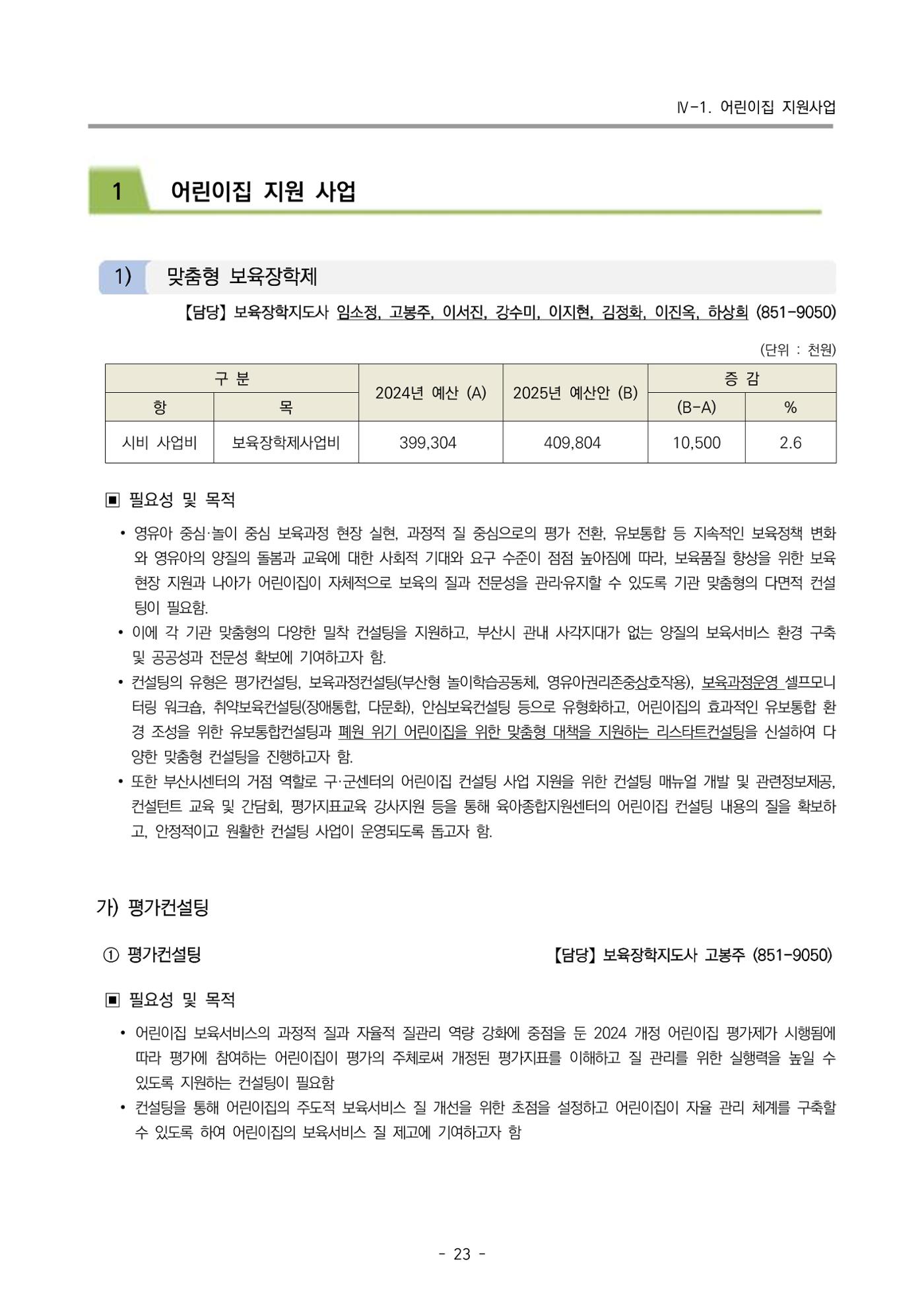 2025년도 부산광역시육아종합지원센터 변경사업계획(안) 25페이지