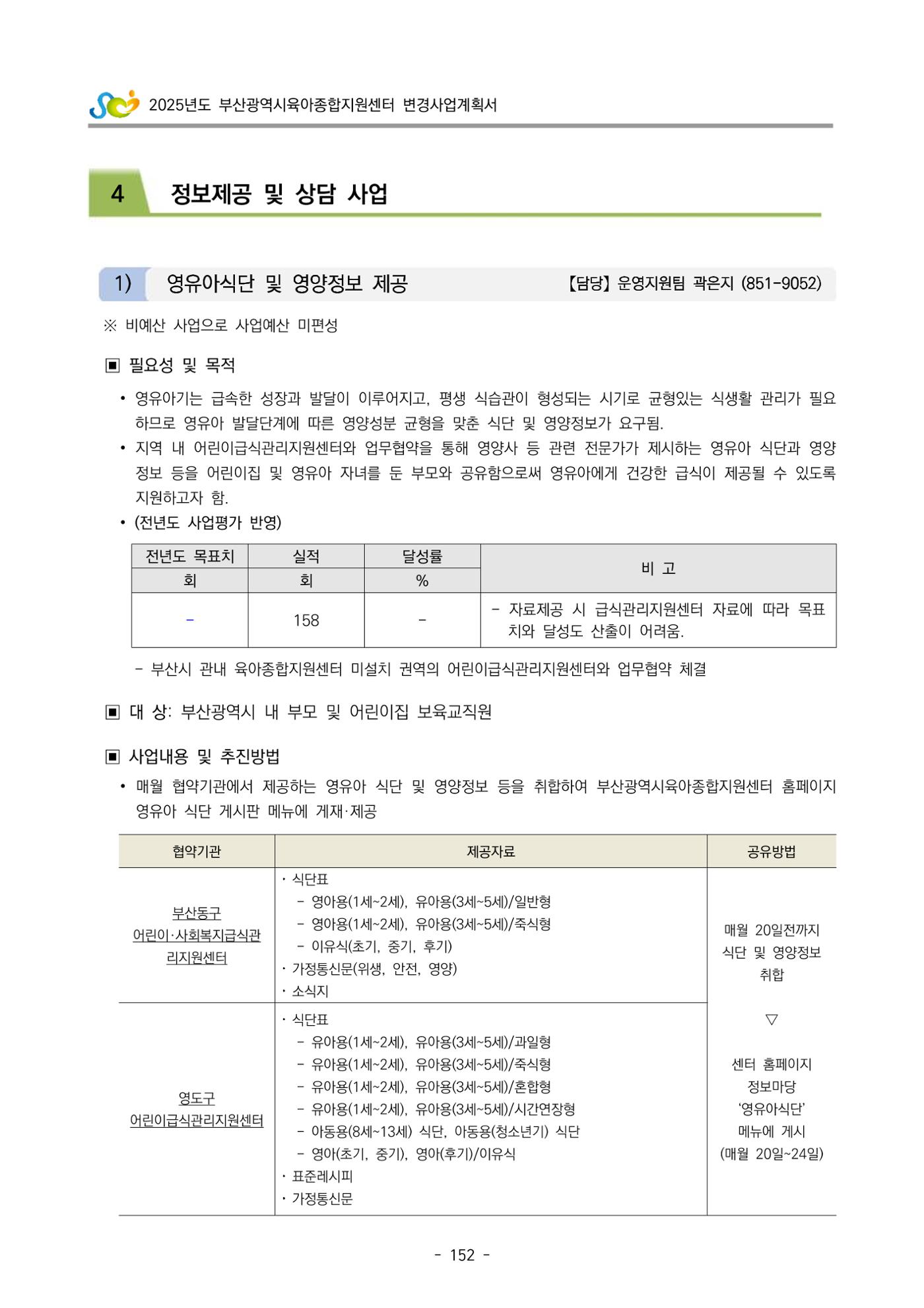 2025년도 부산광역시육아종합지원센터 변경사업계획(안) 154페이지