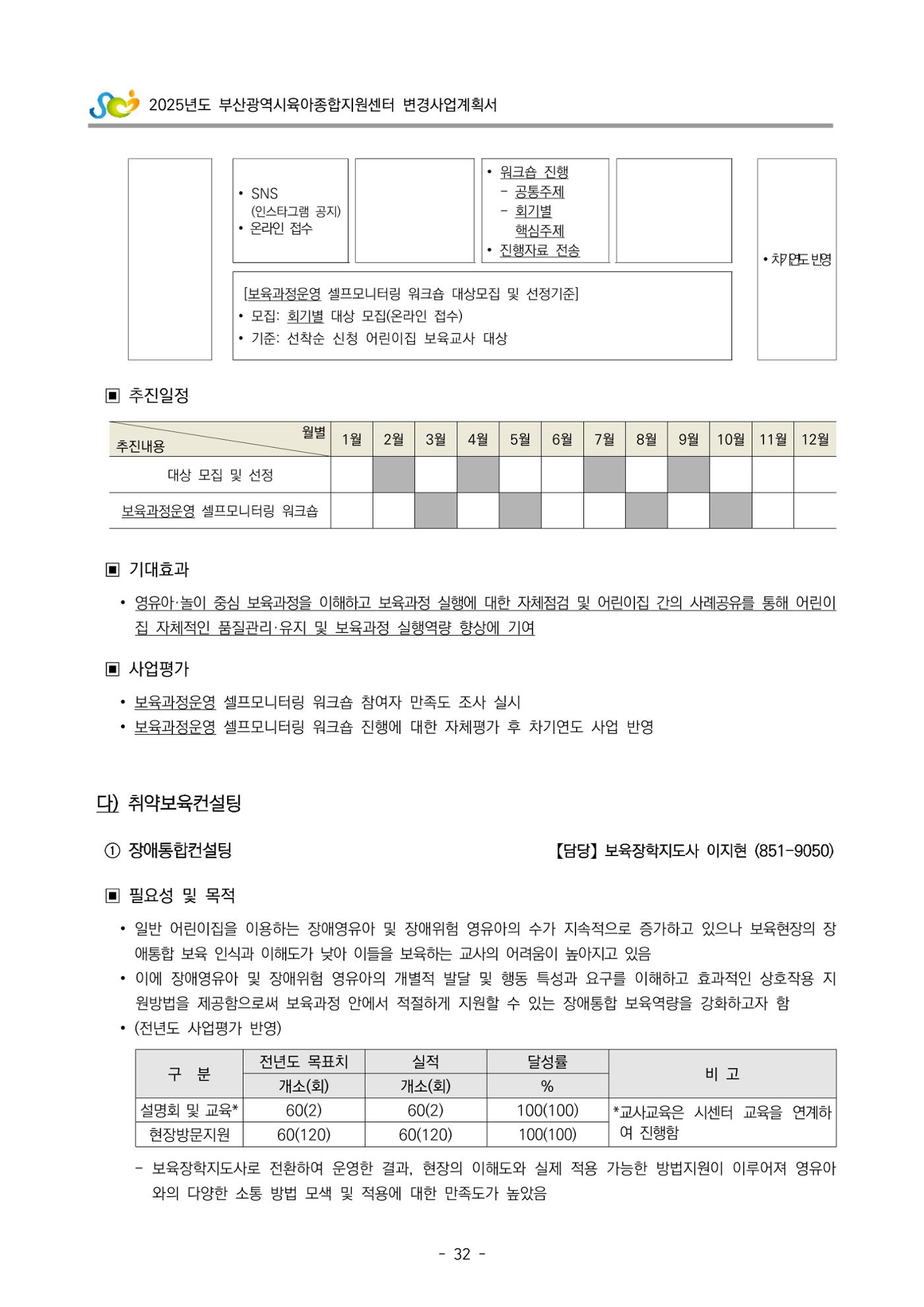 2025년도 부산광역시육아종합지원센터 변경사업계획(안) 34페이지