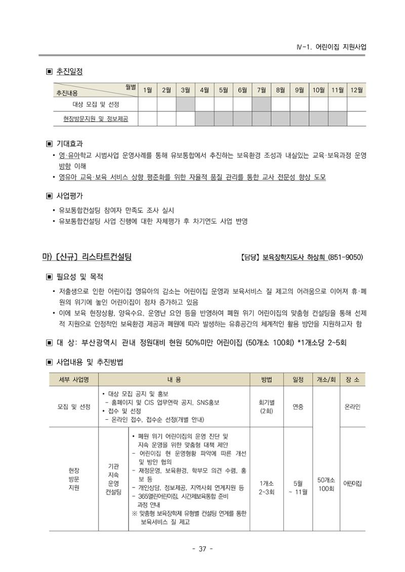 2025년도 부산광역시육아종합지원센터 변경사업계획(안) 39페이지