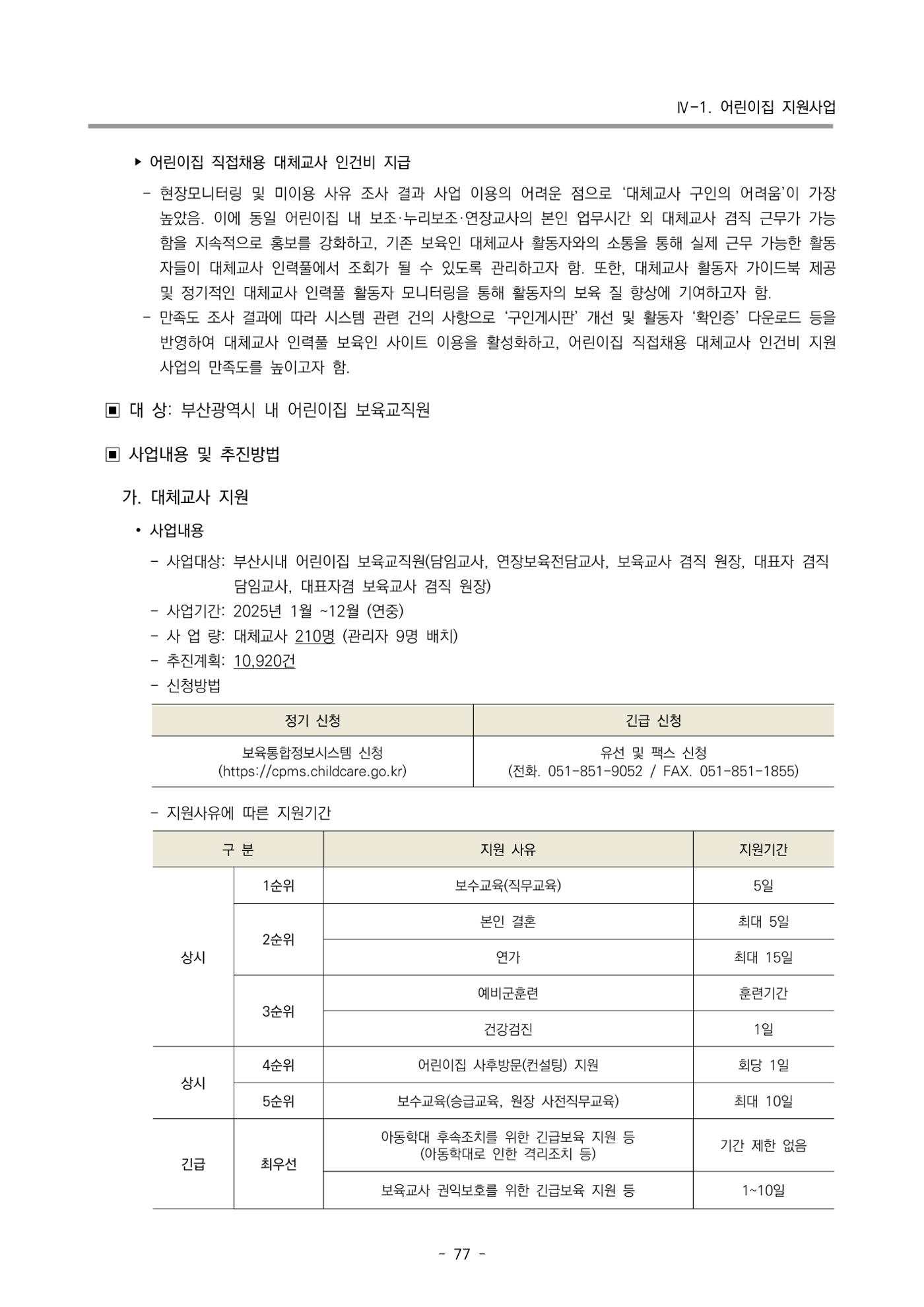 2025년도 부산광역시육아종합지원센터 변경사업계획(안) 79페이지