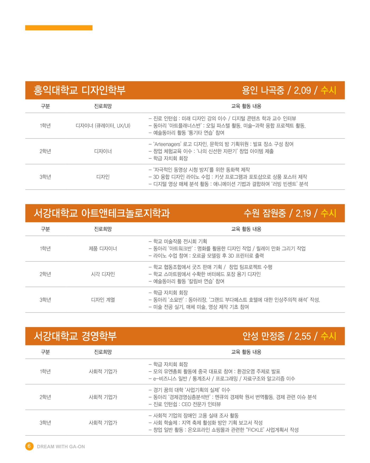가온고등학교 2025학년도 신입생모집 안내 팸플릿 6페이지
