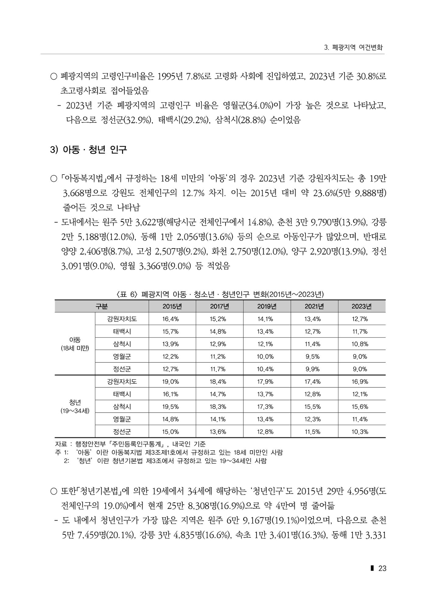 한눈에 보는 탄광지역 통계 주요지표 49페이지