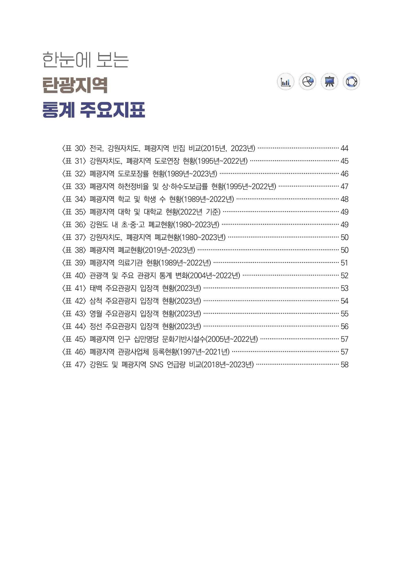 한눈에 보는 탄광지역 통계 주요지표 5페이지