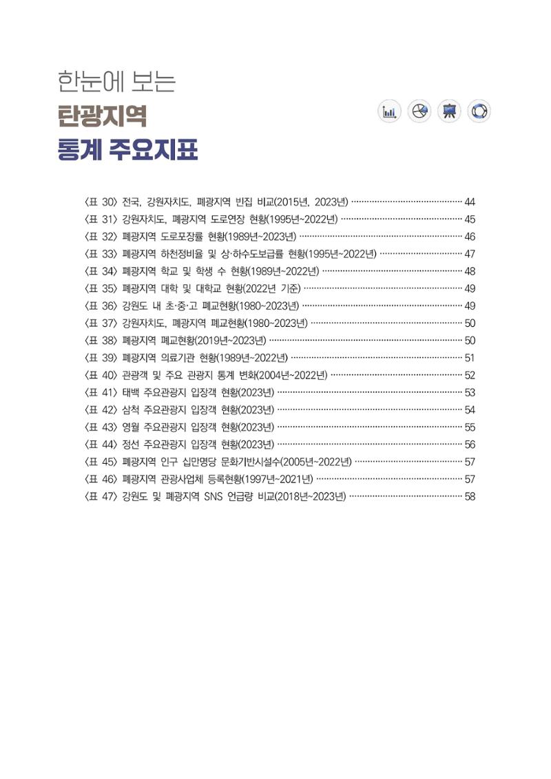 한눈에 보는 탄광지역 통계 주요지표 5페이지