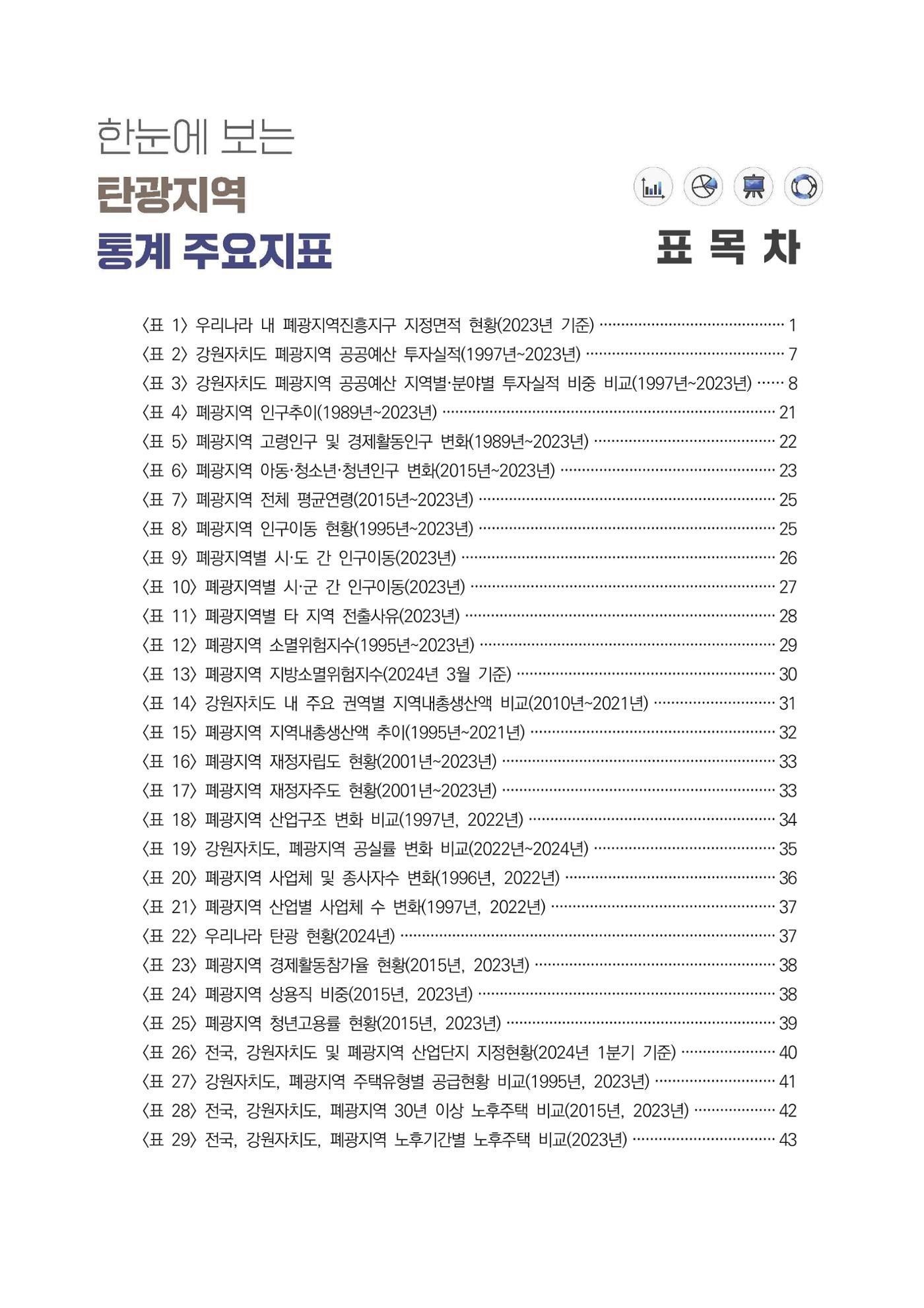 한눈에 보는 탄광지역 통계 주요지표 4페이지
