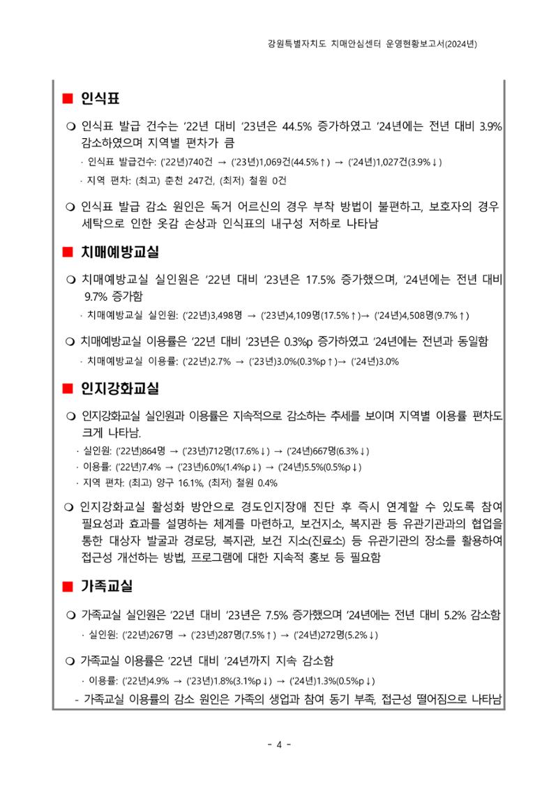 2024년 강원특별자치도 치매안심센터 운영현황보고서 9페이지