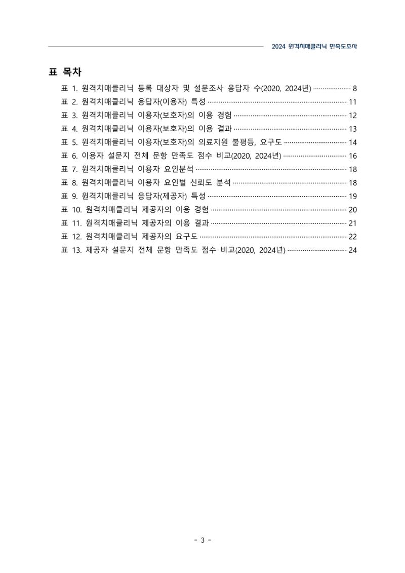 2024년 강원특별자치도 원격치매클리닉 만족도조사 보고서 3페이지