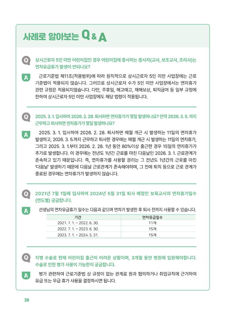 [경기센터] 2025년 노무사와 변호사가 알려주는 보육교직원 권립호ㅗ  28페이지