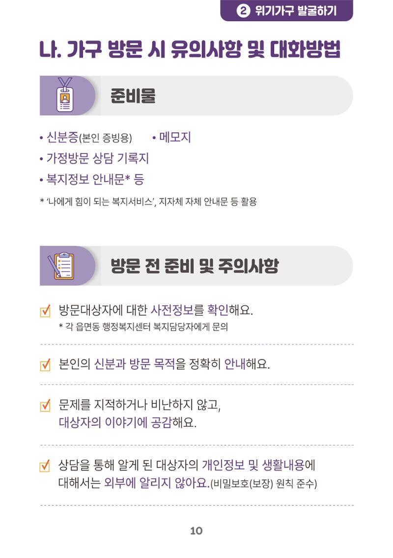 춘천시 위기가구 발굴 활동 매뉴얼 11페이지