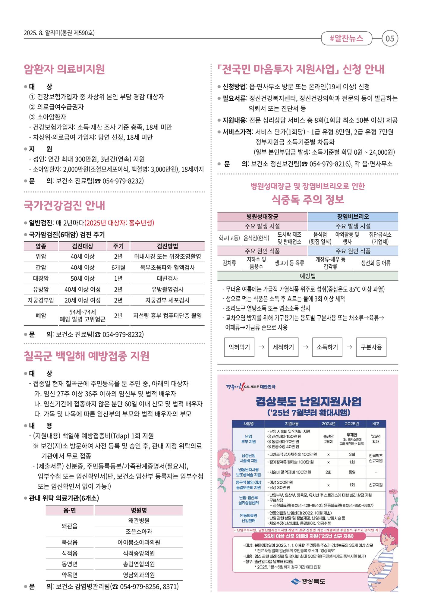 [희망칠곡] 2025년 8월호 알리미 5페이지