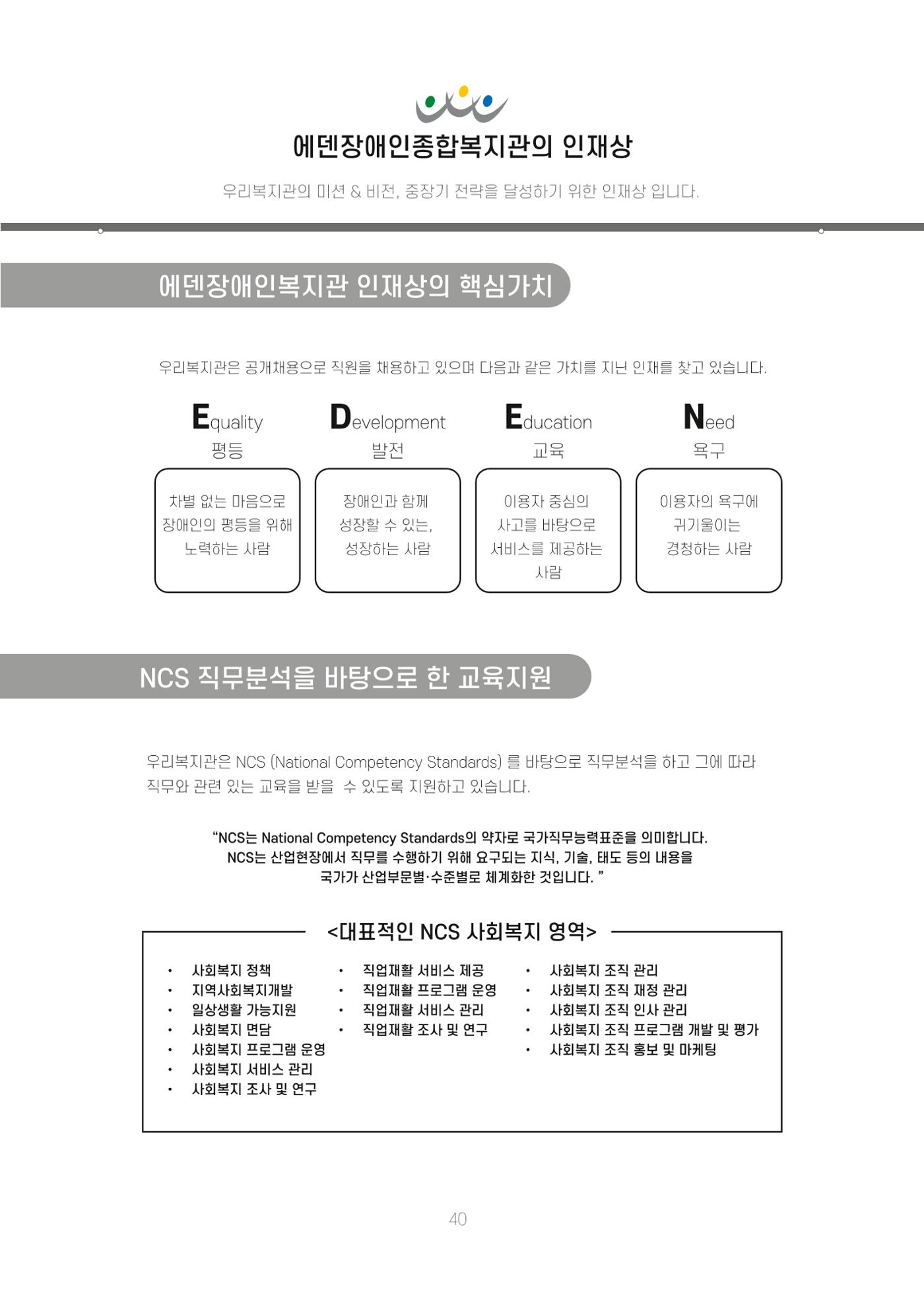 에덴장애인종합복지관 신입직원 교육교재 43페이지