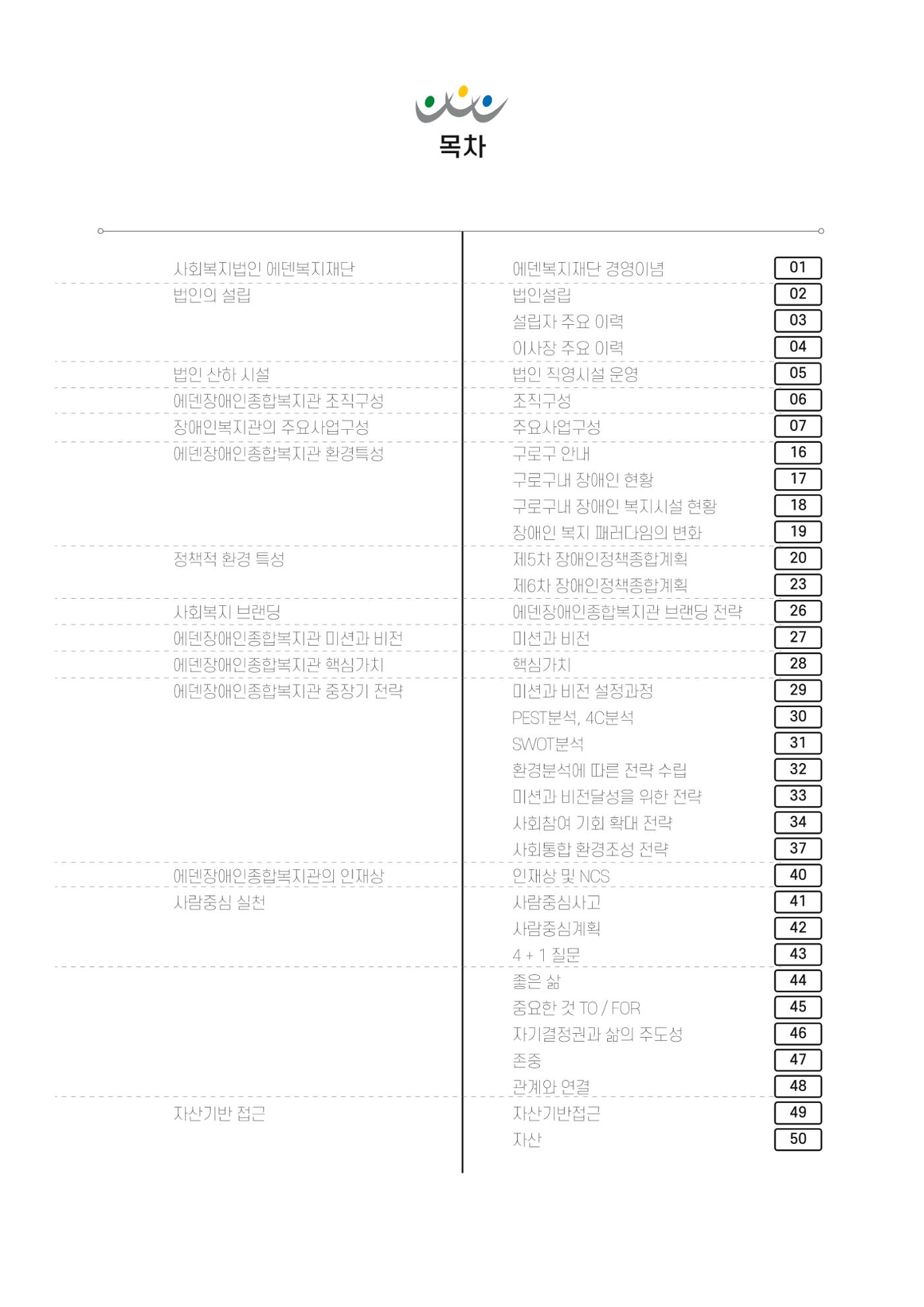에덴장애인종합복지관 신입직원 교육교재 2페이지