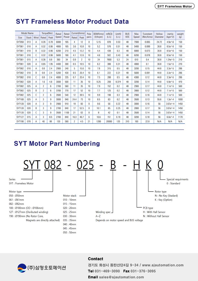 [삼정오토메이션] SYT 6종_카탈로그 2페이지