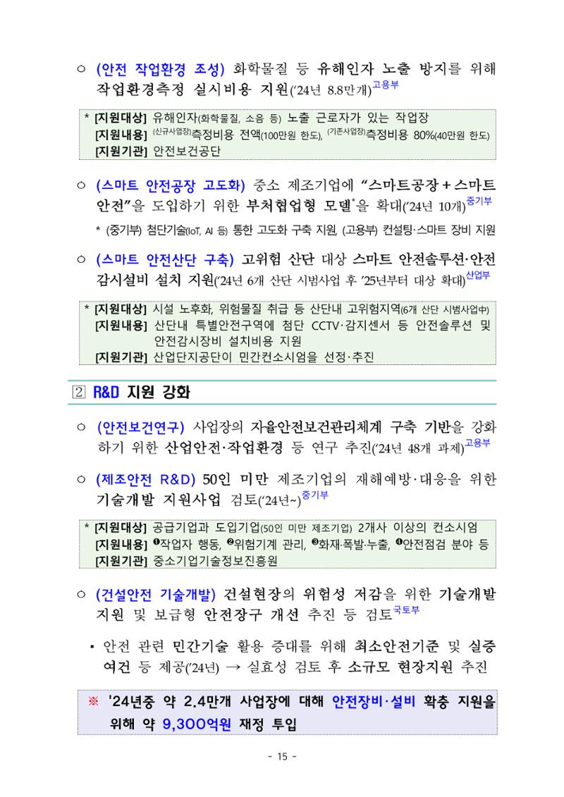 중대재해 취약분야 기업 지원대책 pdf 20페이지