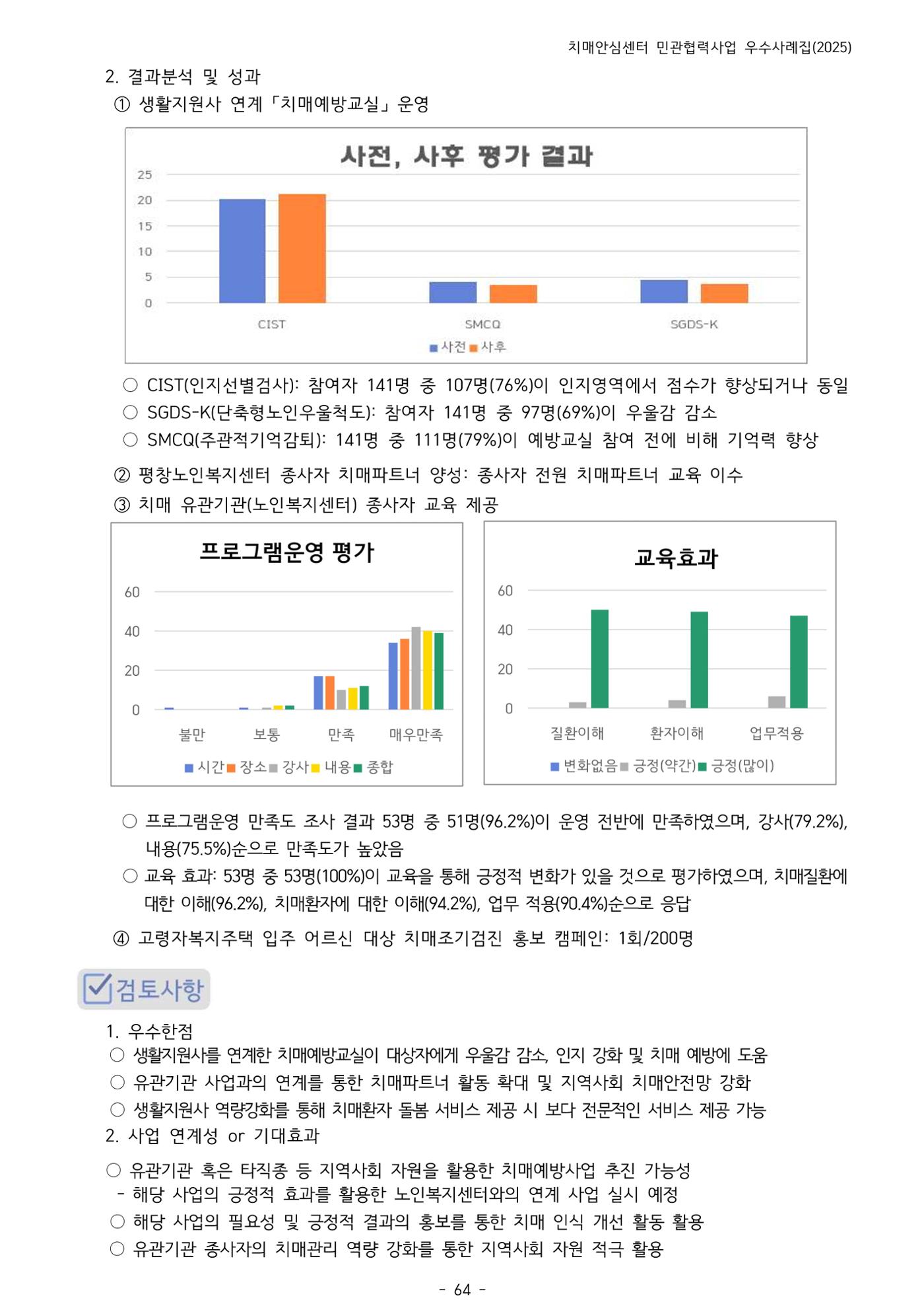 2025년 강원특별자치도 치매안심센터 민관협력사업 사례모음집 65페이지