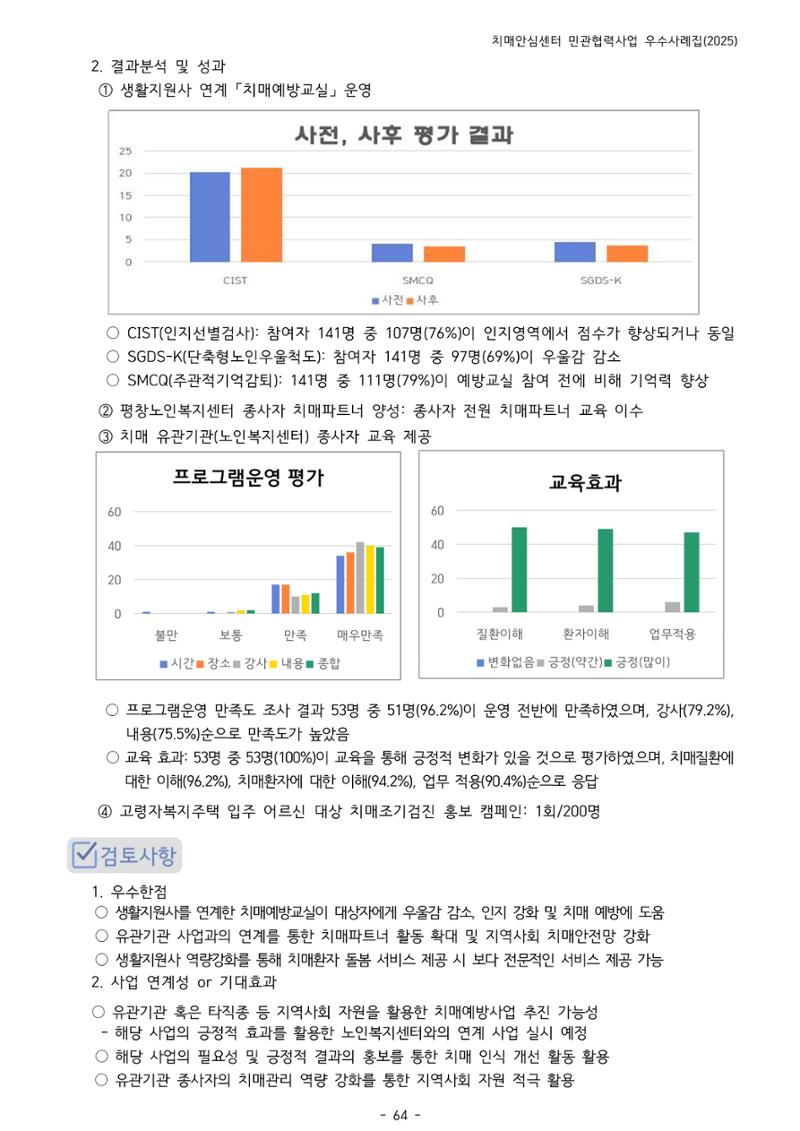 2025년 강원특별자치도 치매안심센터 민관협력사업 사례모음집 65페이지