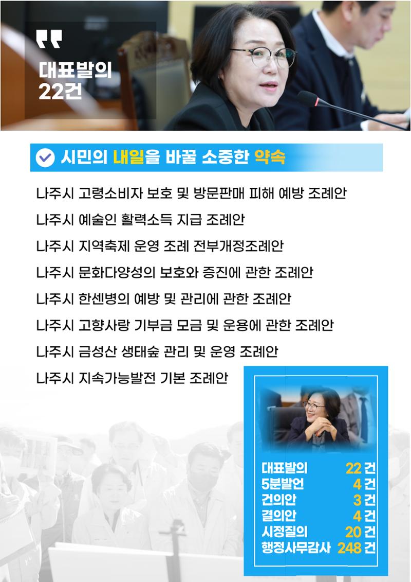 알면 알수록 역시 김정숙! 나주시의원 김정숙 의정보고서 6페이지