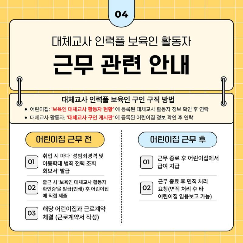부산시육아종합지원센터 대체교사 인력풀 보육인 활동자 가이드북 5페이지